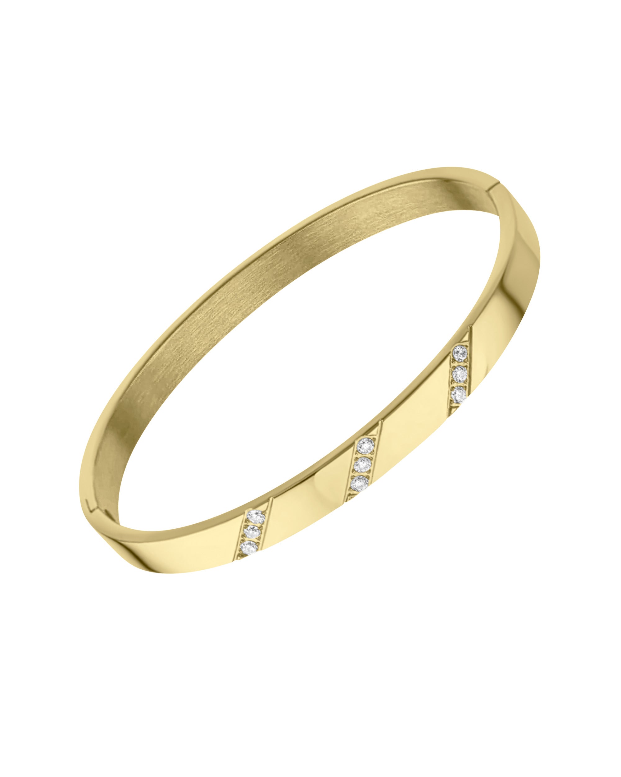 Bracelet Rigide Scherrer En Résine Nacrée Et Strass - État Neuf - Occasion