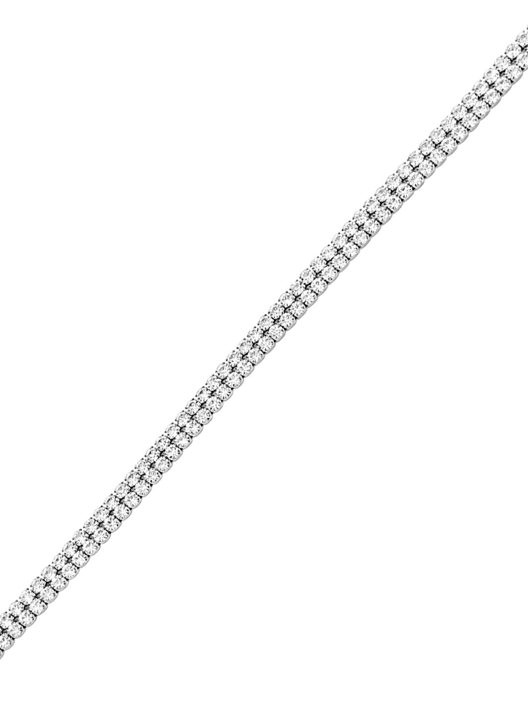 Bracelet En Argent Massif Avec Strass - Style Brillant - Occasion