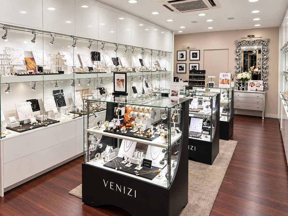 Interior of the Venizi jeweller at Basilix Shopping Center