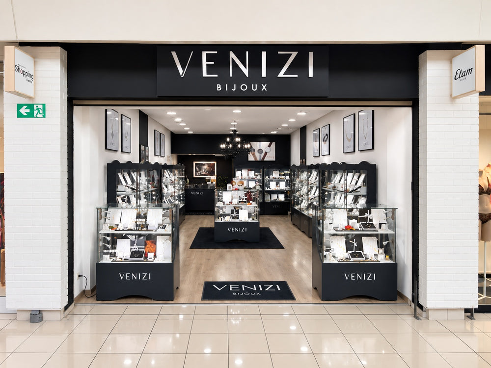 Façade extérieure de la bijouterie Venizi au Shopping Cora de La Louvière