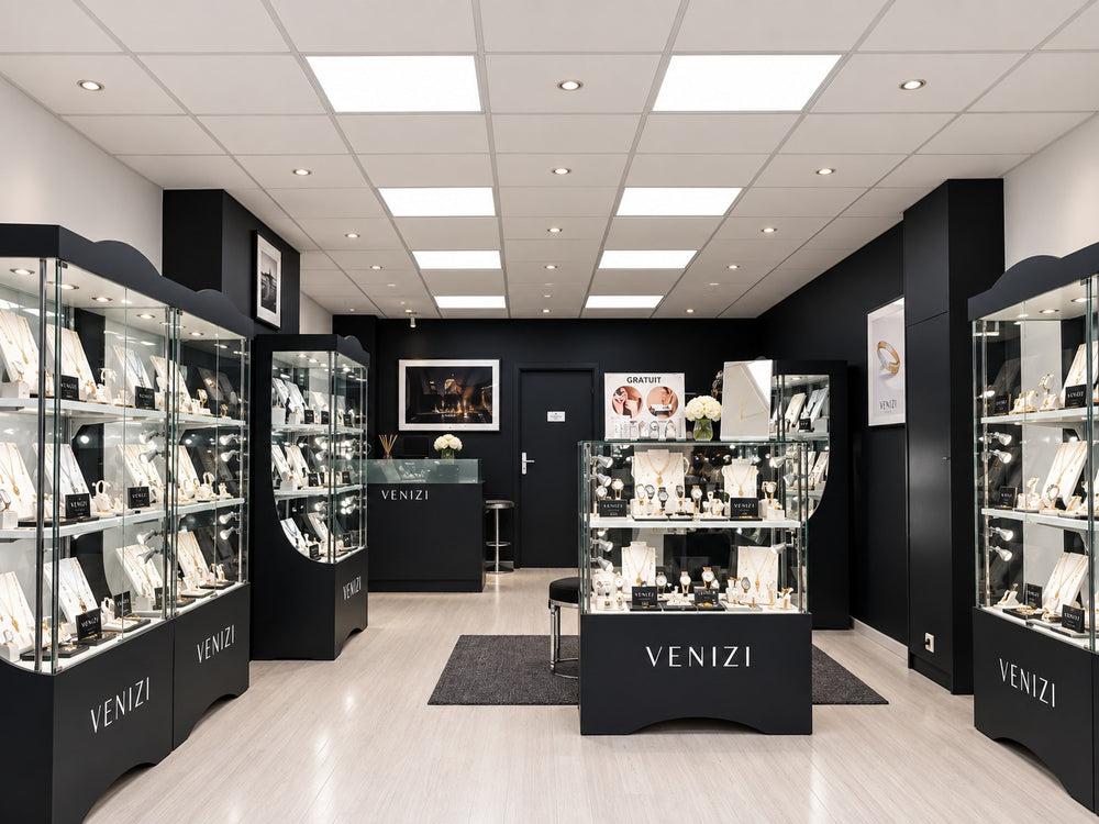 Intérieur de la bijouterie Venizi rue Albert 1er à La Louvière