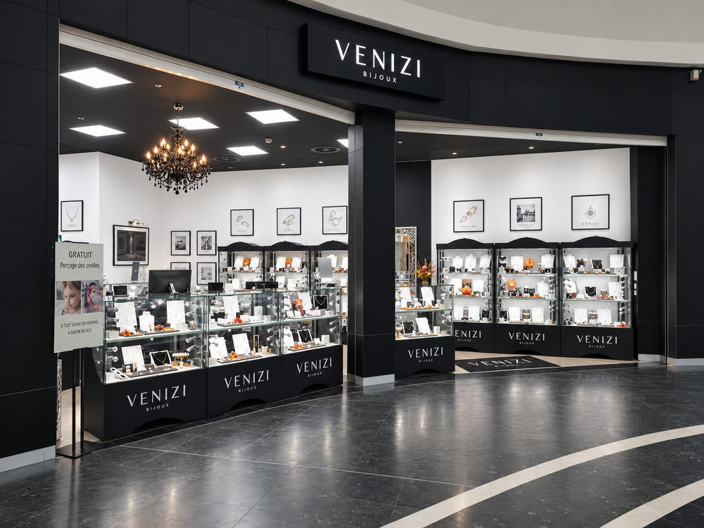 Façade extérieure de la bijouterie Venizi au centre Les Grands Prés