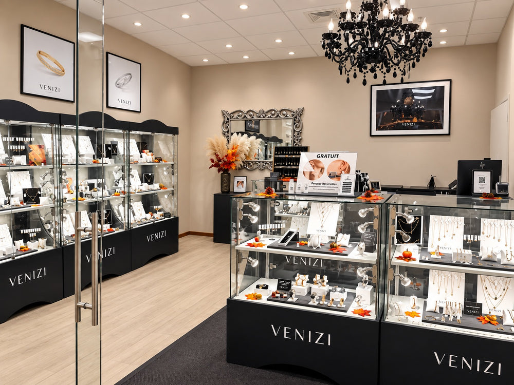 Intérieur de la bijouterie Venizi au centre Les Bastions