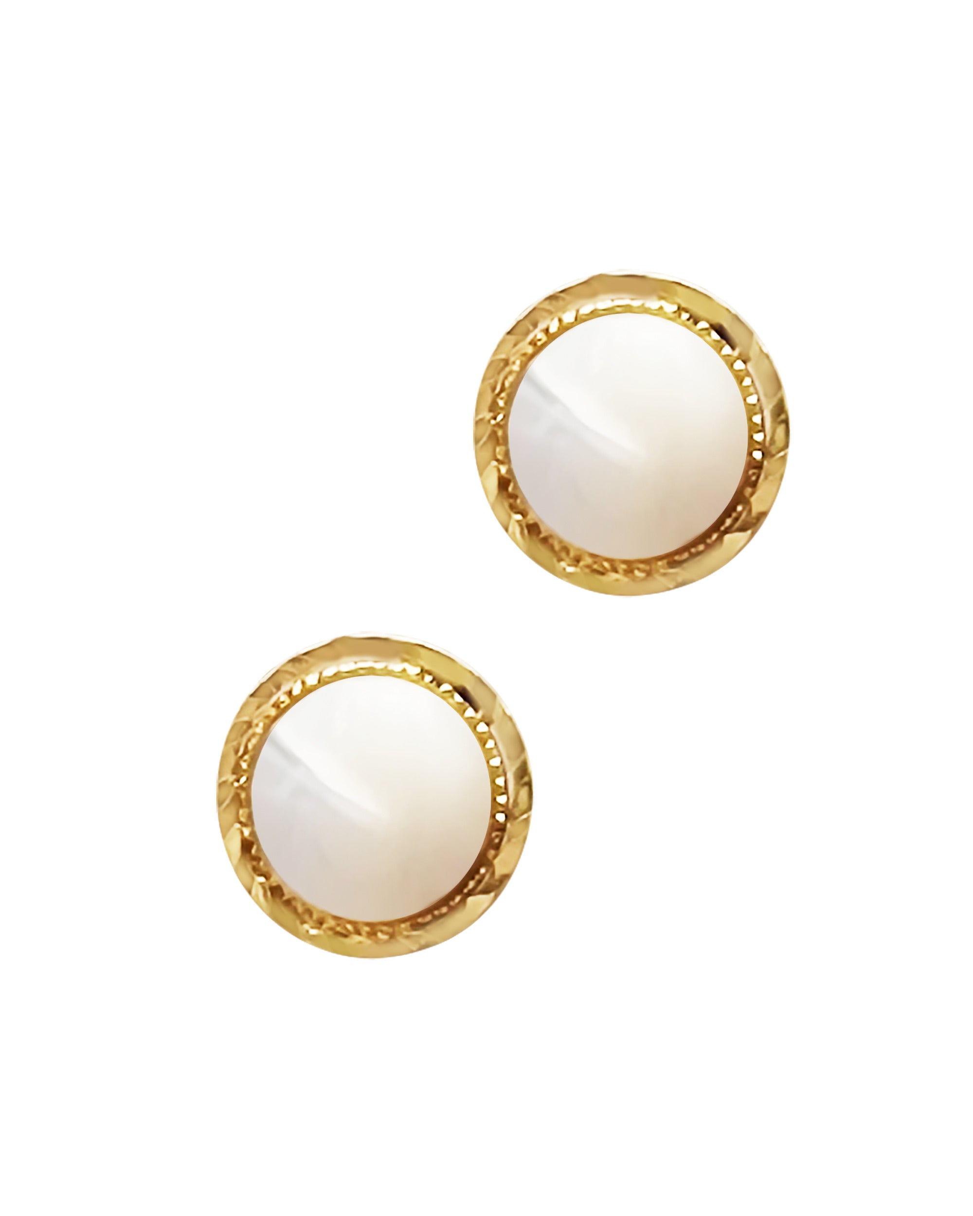 Boucles D'oreilles Créoles En Plaqué Or 18K Avec Zircon Et Nacre - Tres.Or - Neuf Livré En 48H