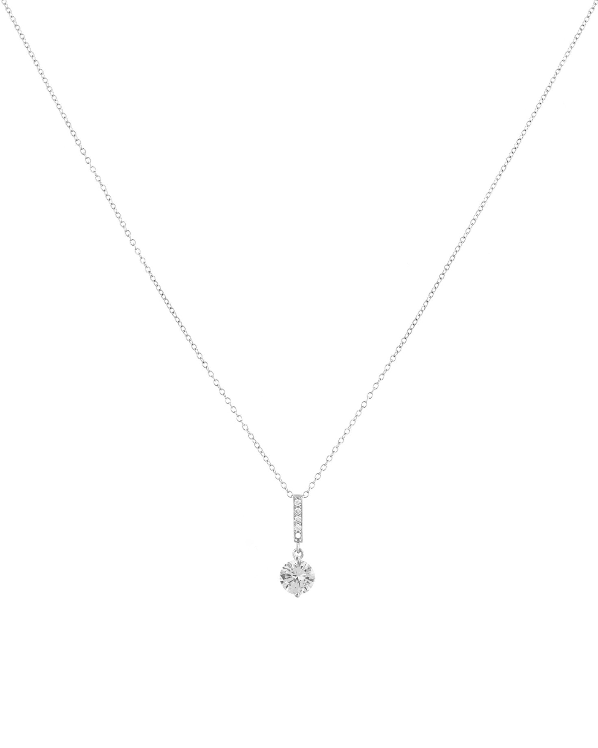 COLLIER EN ARGENT BARRE AVEC PIERRES ET SOLITAIRE