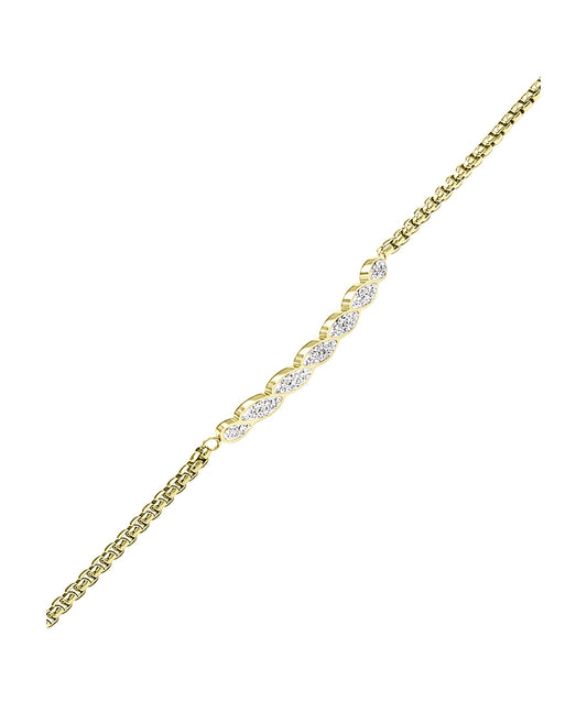 Vergulde stalen armband met strass