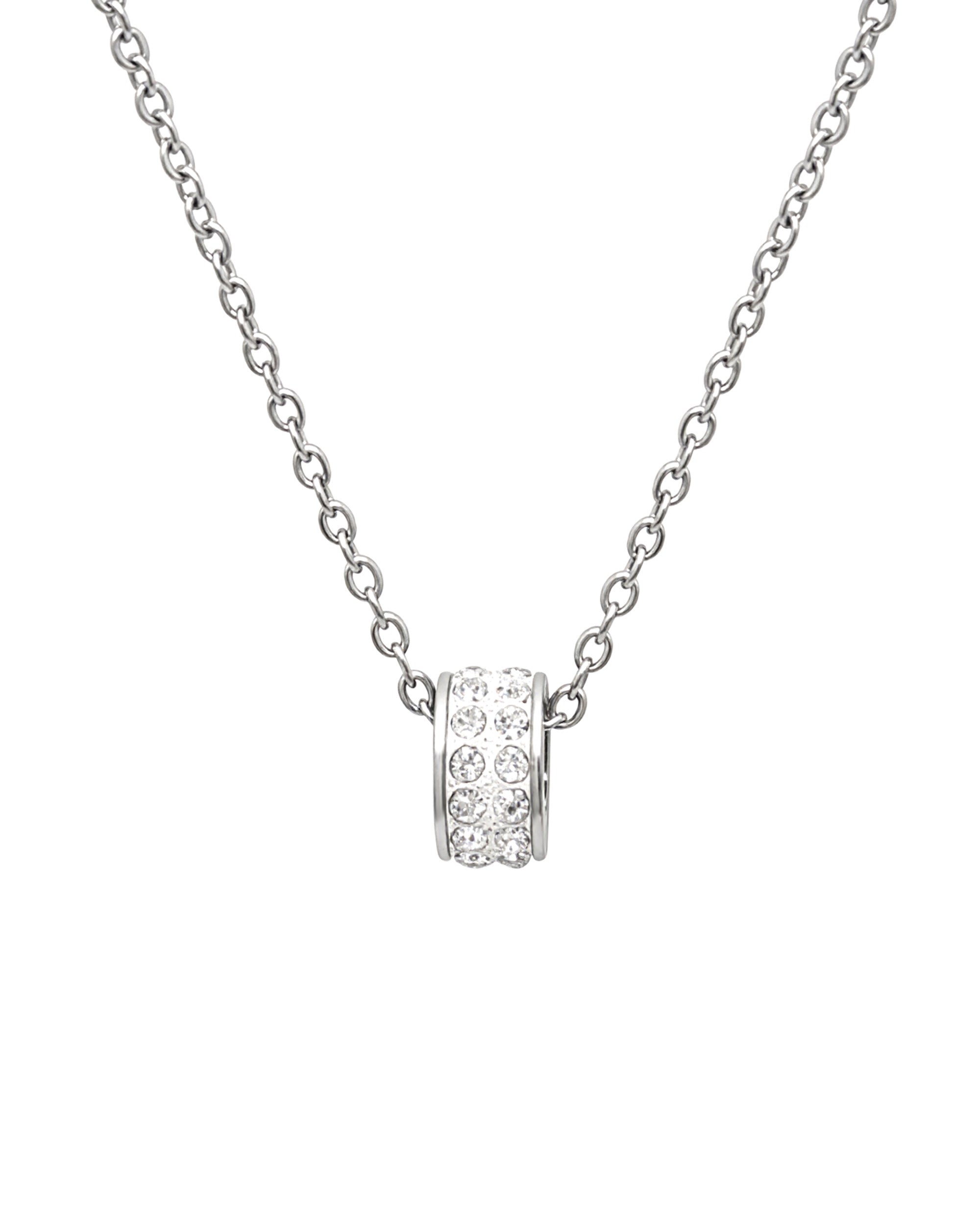 COLLIER EN ACIER CYLINDRE AVEC STRASS