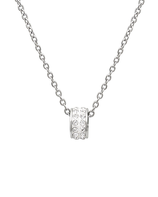 Collier en acier cylindre avec strass