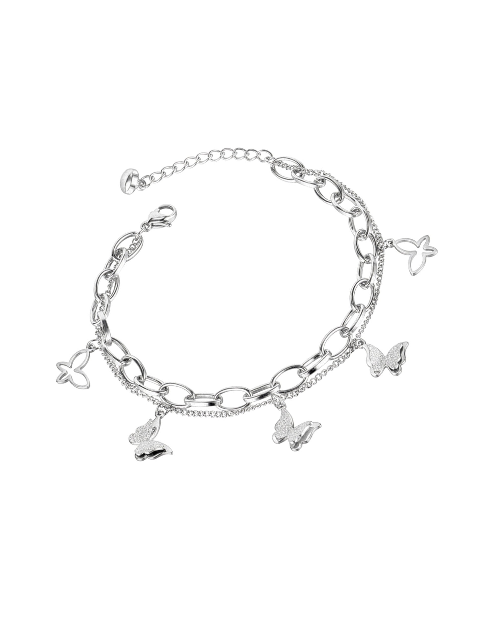 BRACELET EN ACIER PAPILLONS AVEC PAILLETTES