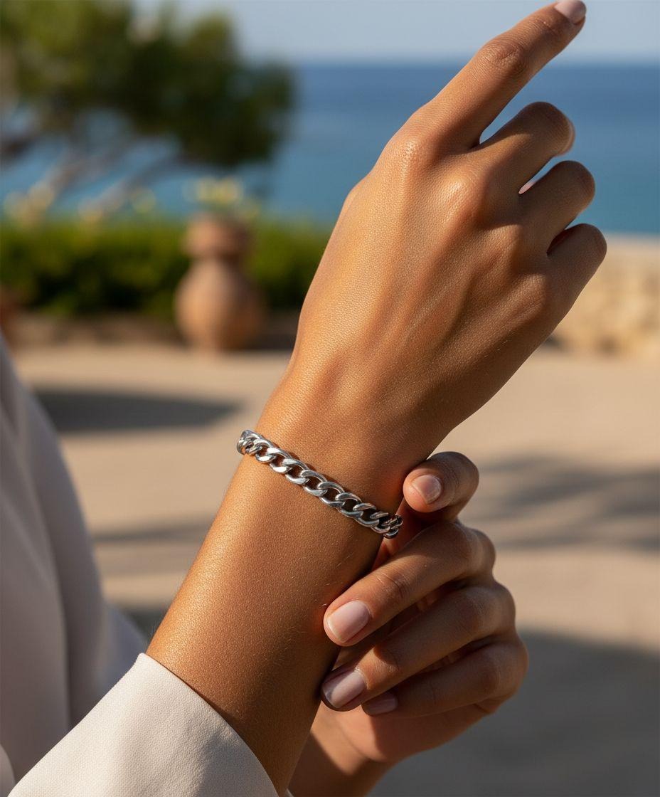 BRACELET EN ACIER MAILLE GOURMETTE