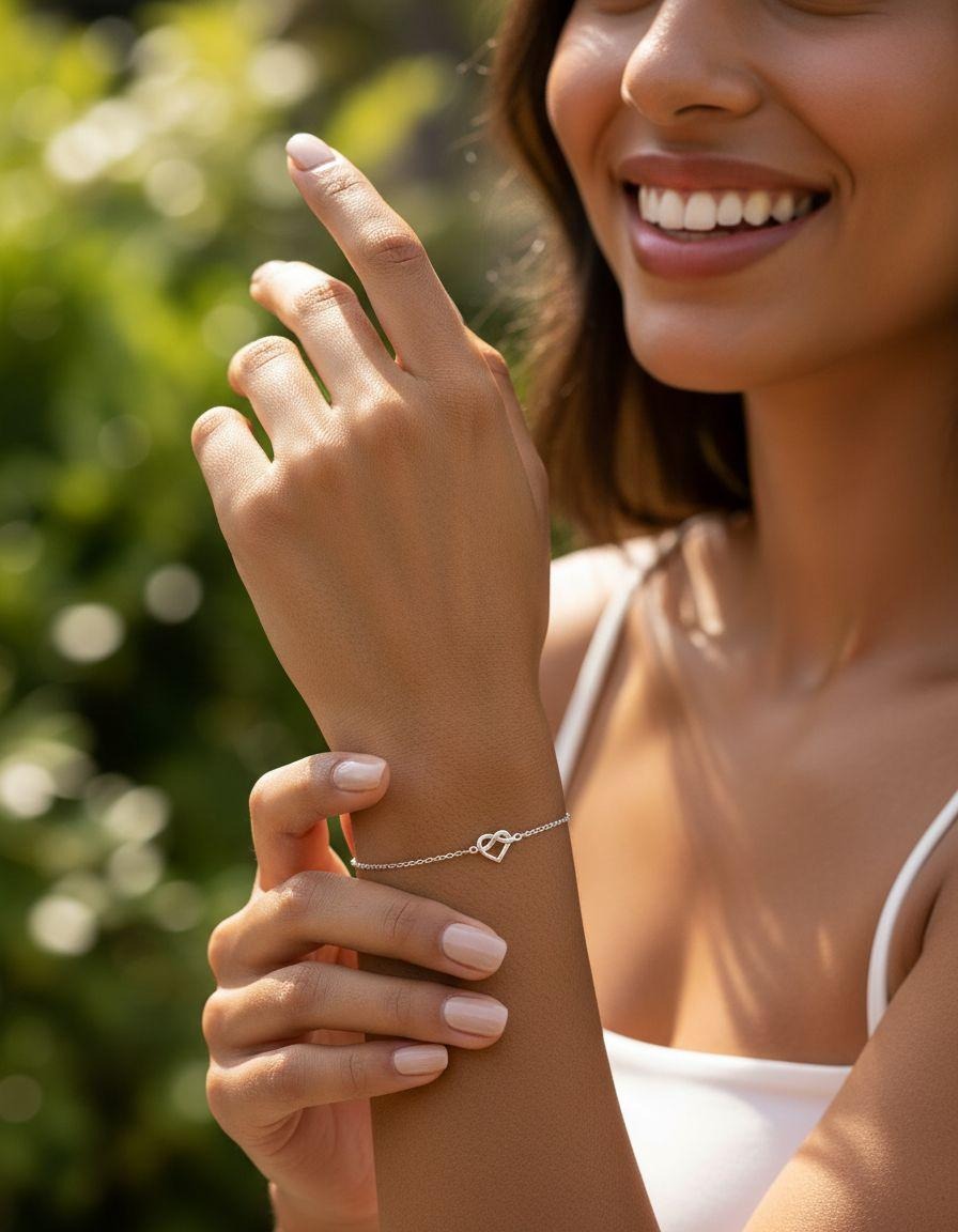 BRACELET EN ARGENT COEUR CROISE