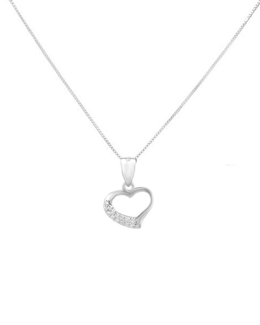 Collier en argent coeur avec pierres
