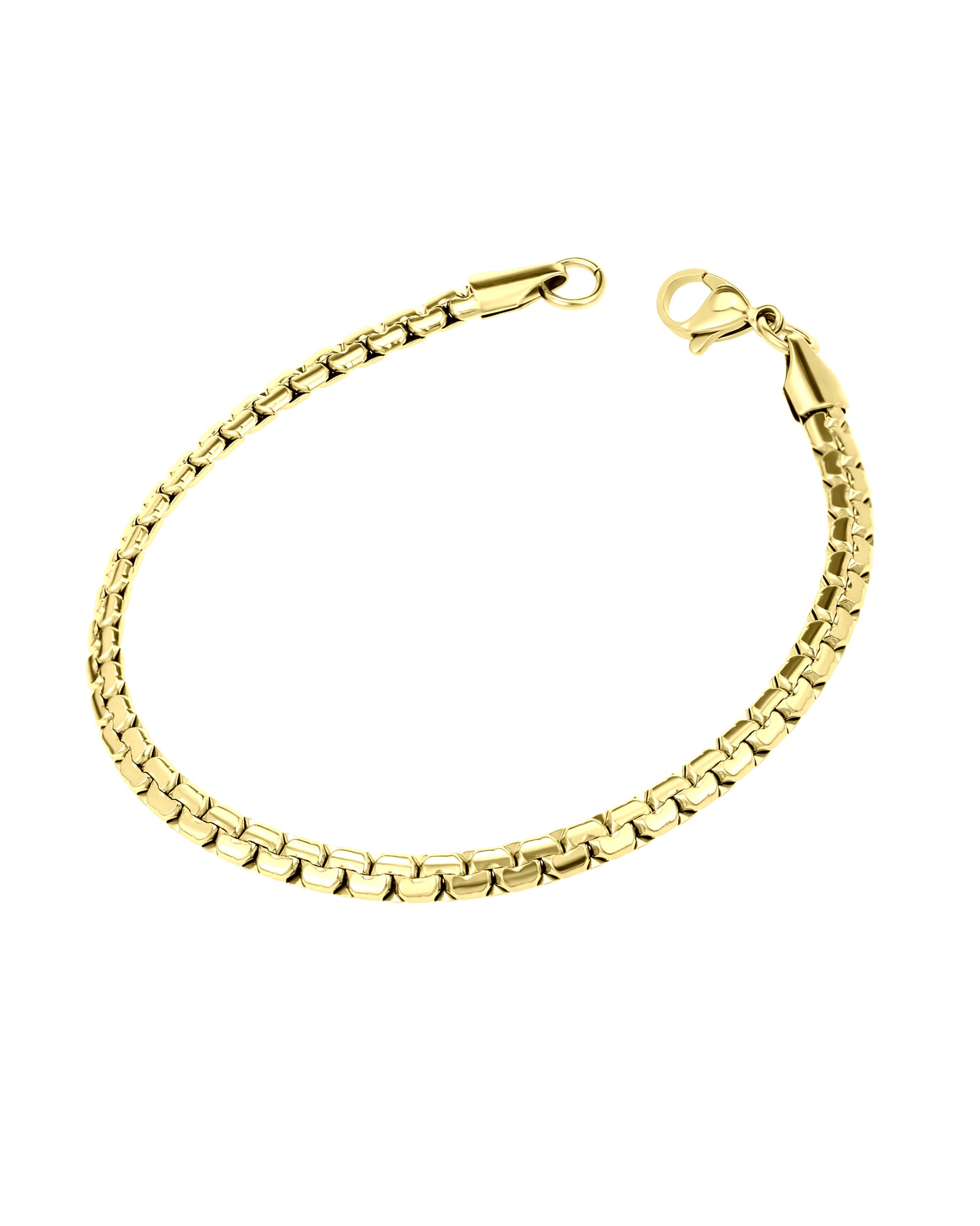 BRACELET EN ACIER DORE MAILLE HARICOT