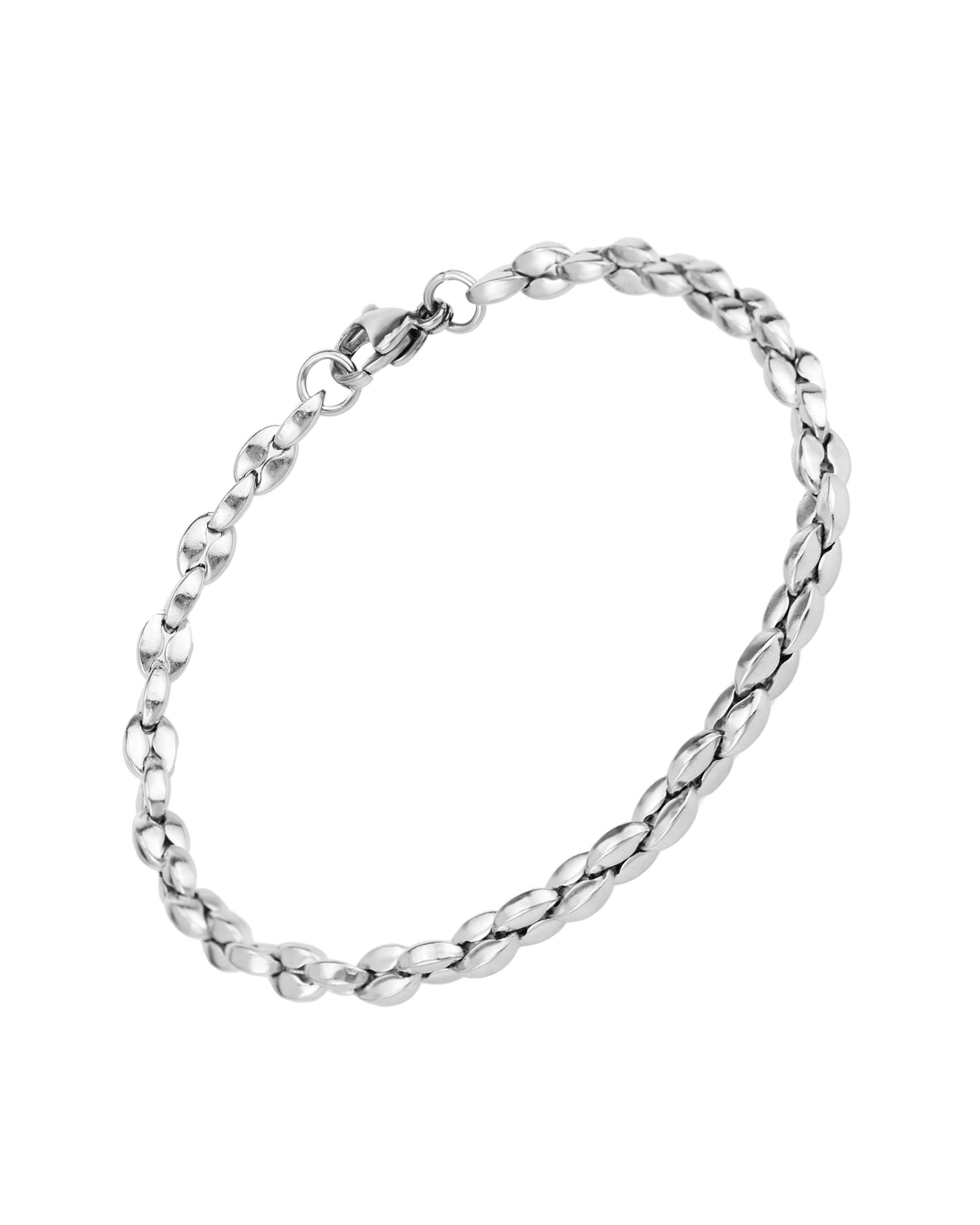 BRACELET EN ACIER MAILLE GRAIN DE CAFE