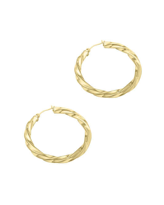 2,5 mm gedraaide gouden stalen creolen