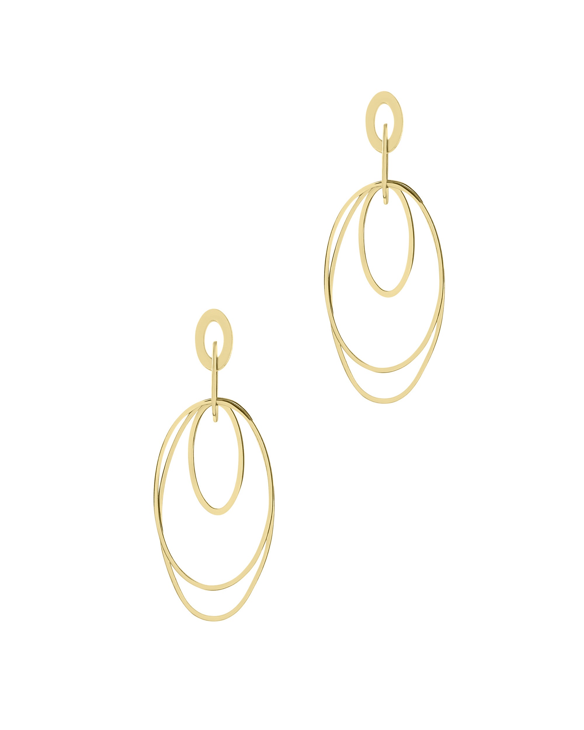 BOUCLES D'OREILLES EN ACIER MASSIF OVALES PENDANTS