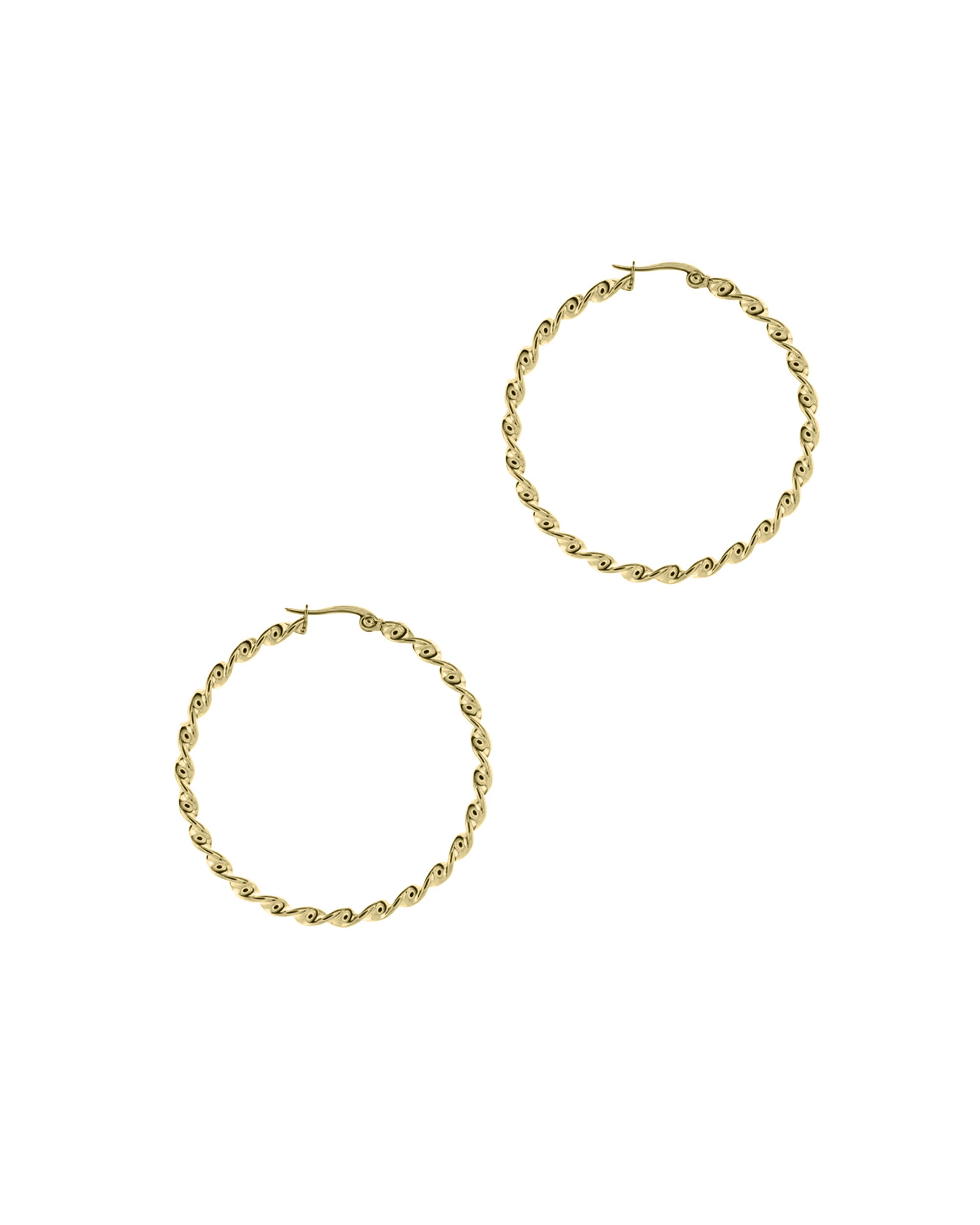 CREOLES TORSADEES EN ACIER DORE 3 MM