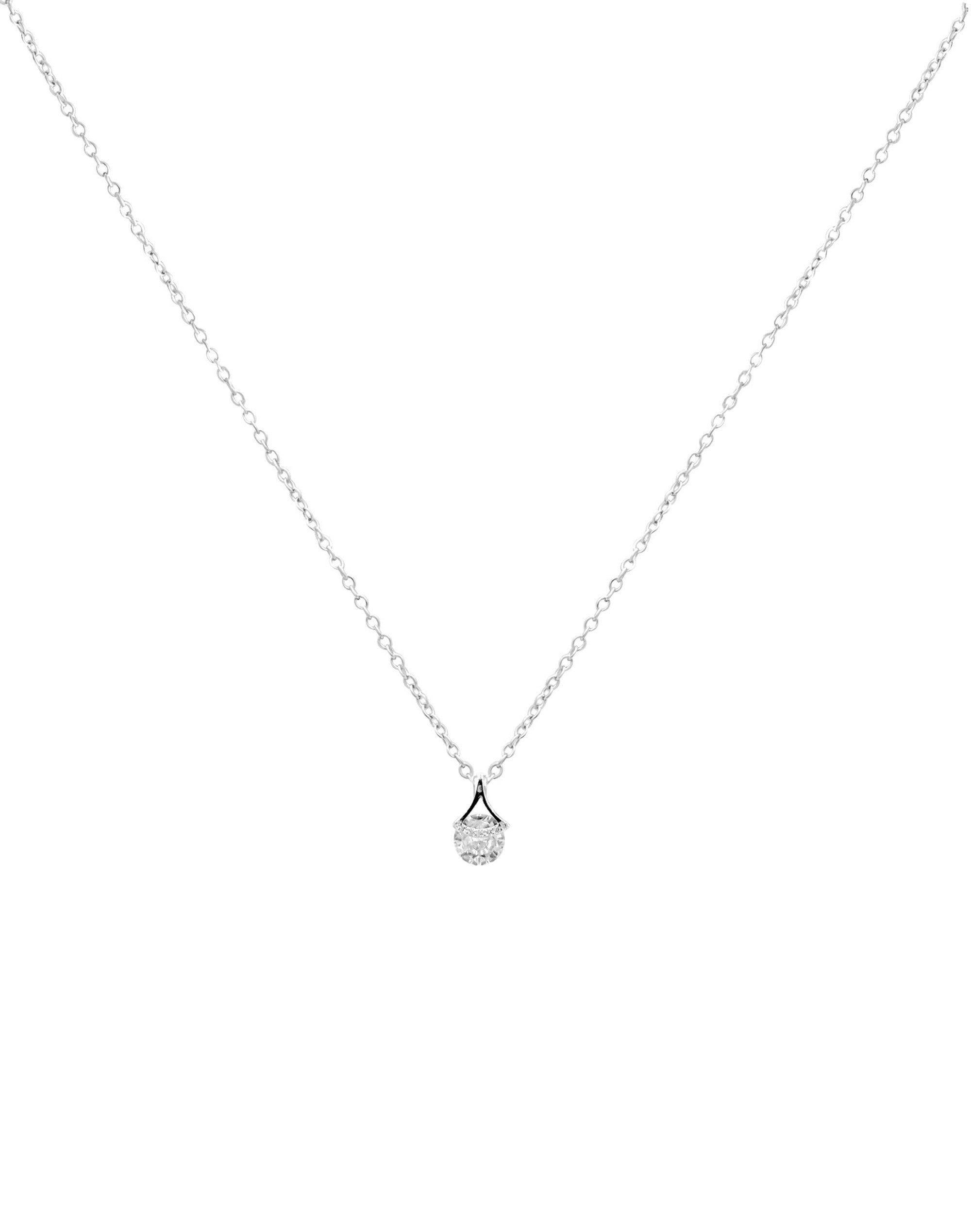 COLLIER EN ARGENT PENDENTIF FLOCHE AVEC SOLITAIRE