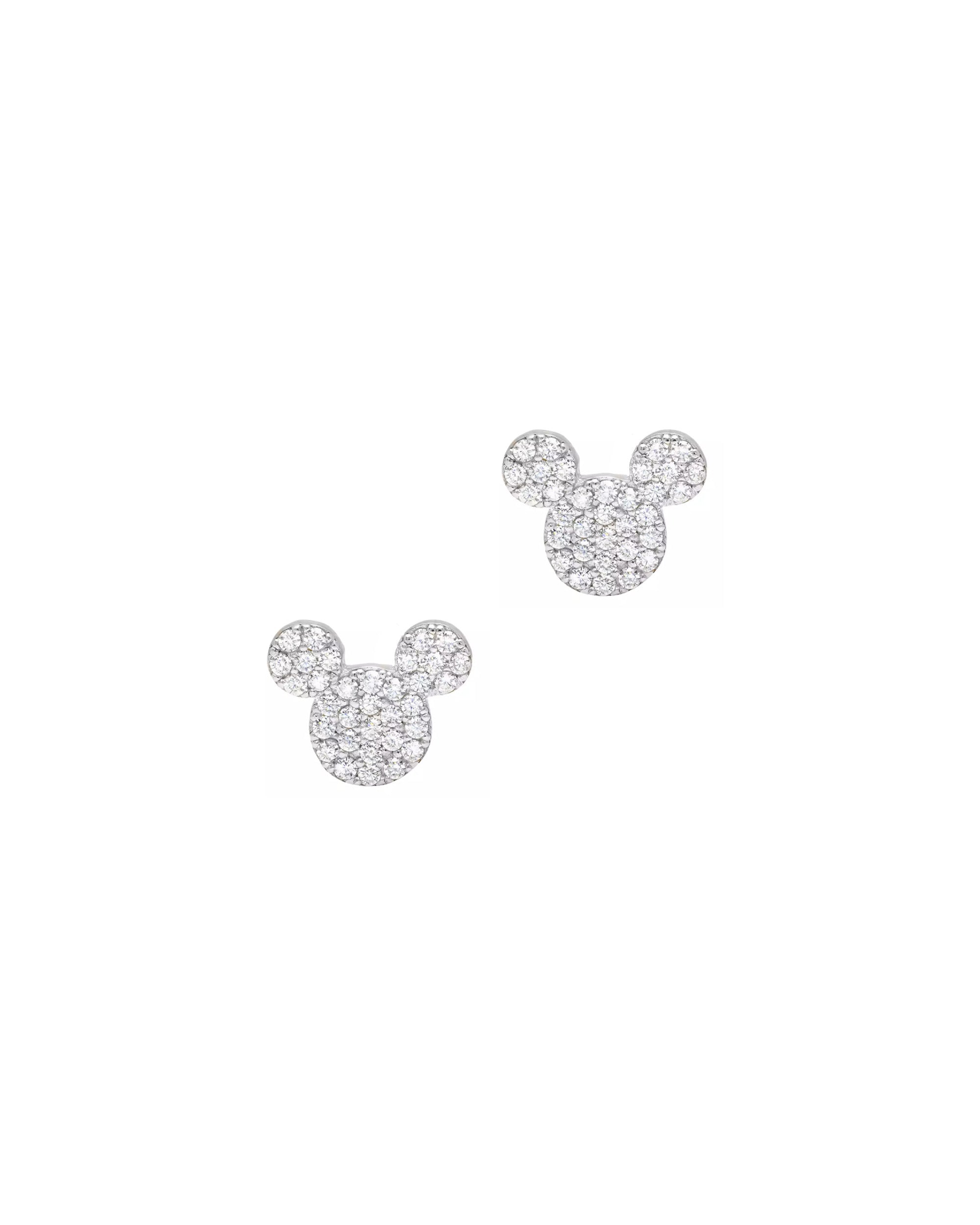 BOUCLES D'OREILLES EN ARGENT MICKEY MOUSE AVEC PIERRES