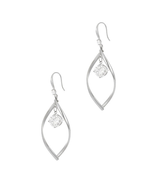 Boucles d'oreilles en acier spirale avec strass