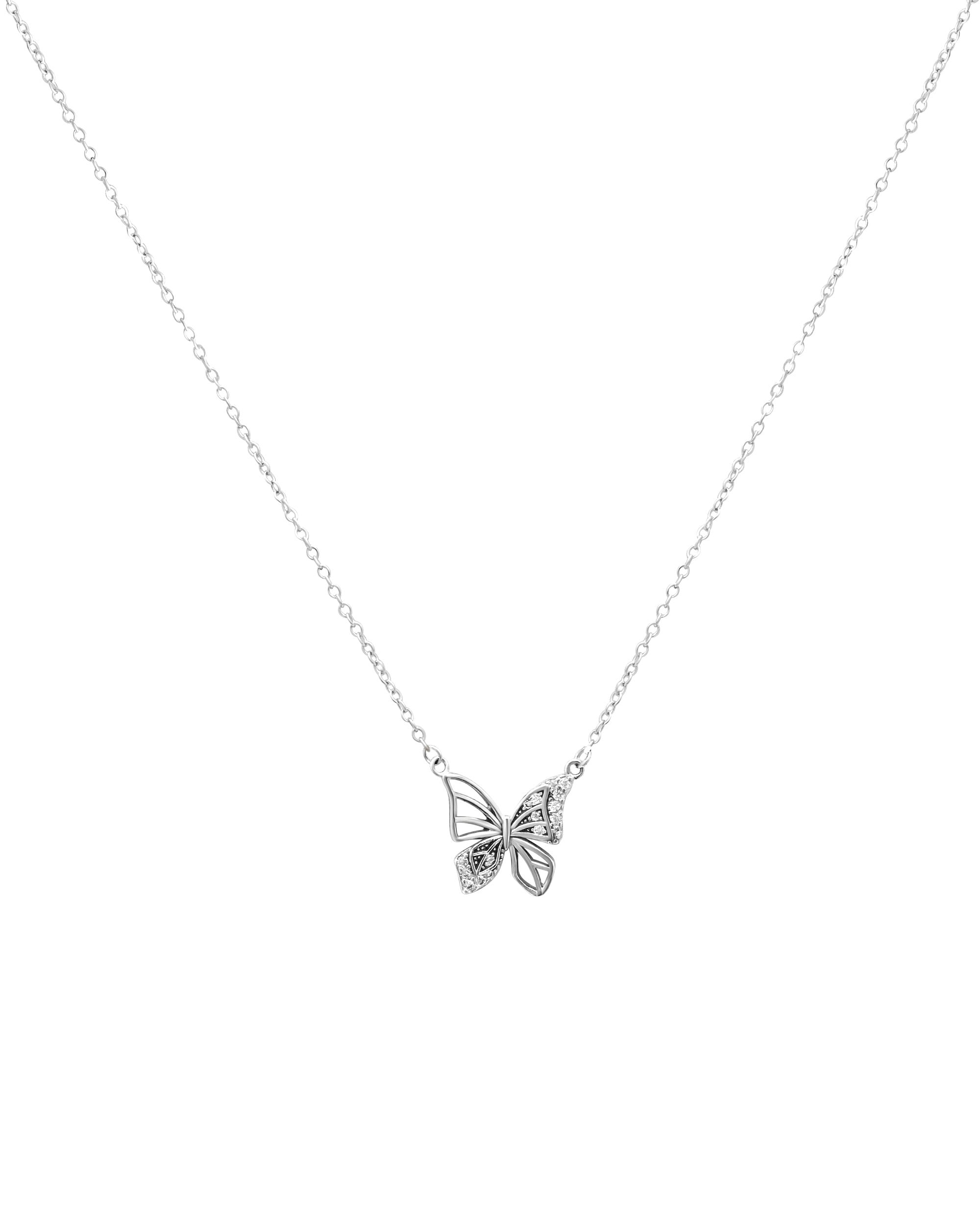 COLLIER EN ARGENT MOTIF PAPILLON AVEC ZIRCONIUM