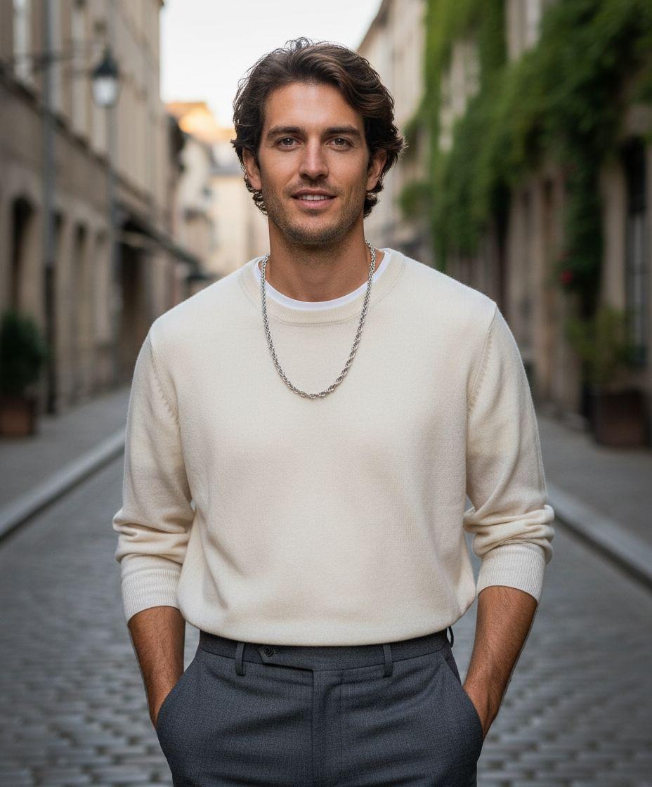 COLLIER EN ACIER MAILLE CORDE 8 MM