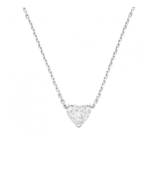 Silver heart motif necklace