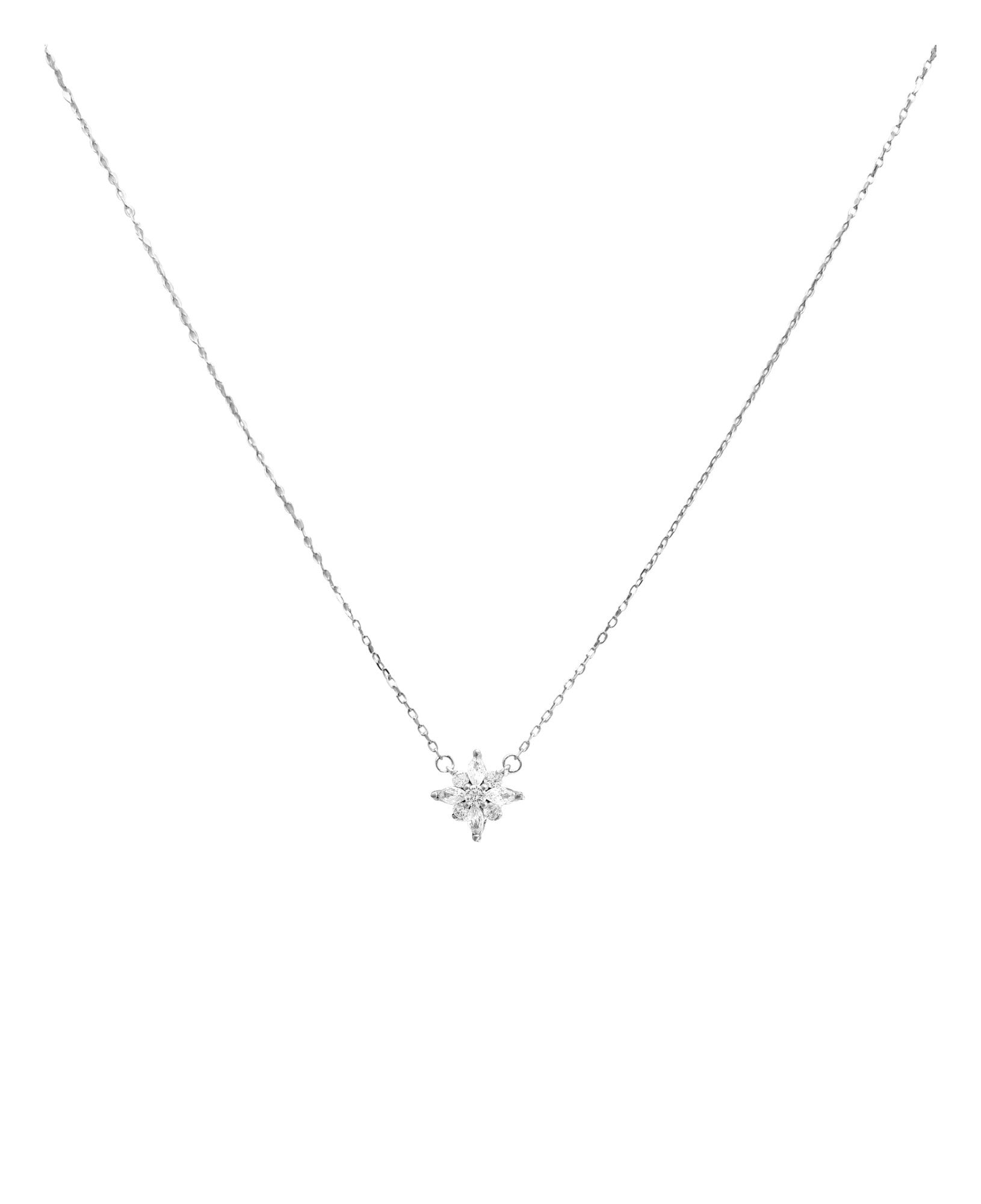 COLLIER EN ARGENT MOTIF FLEUR AVEC PIERRES