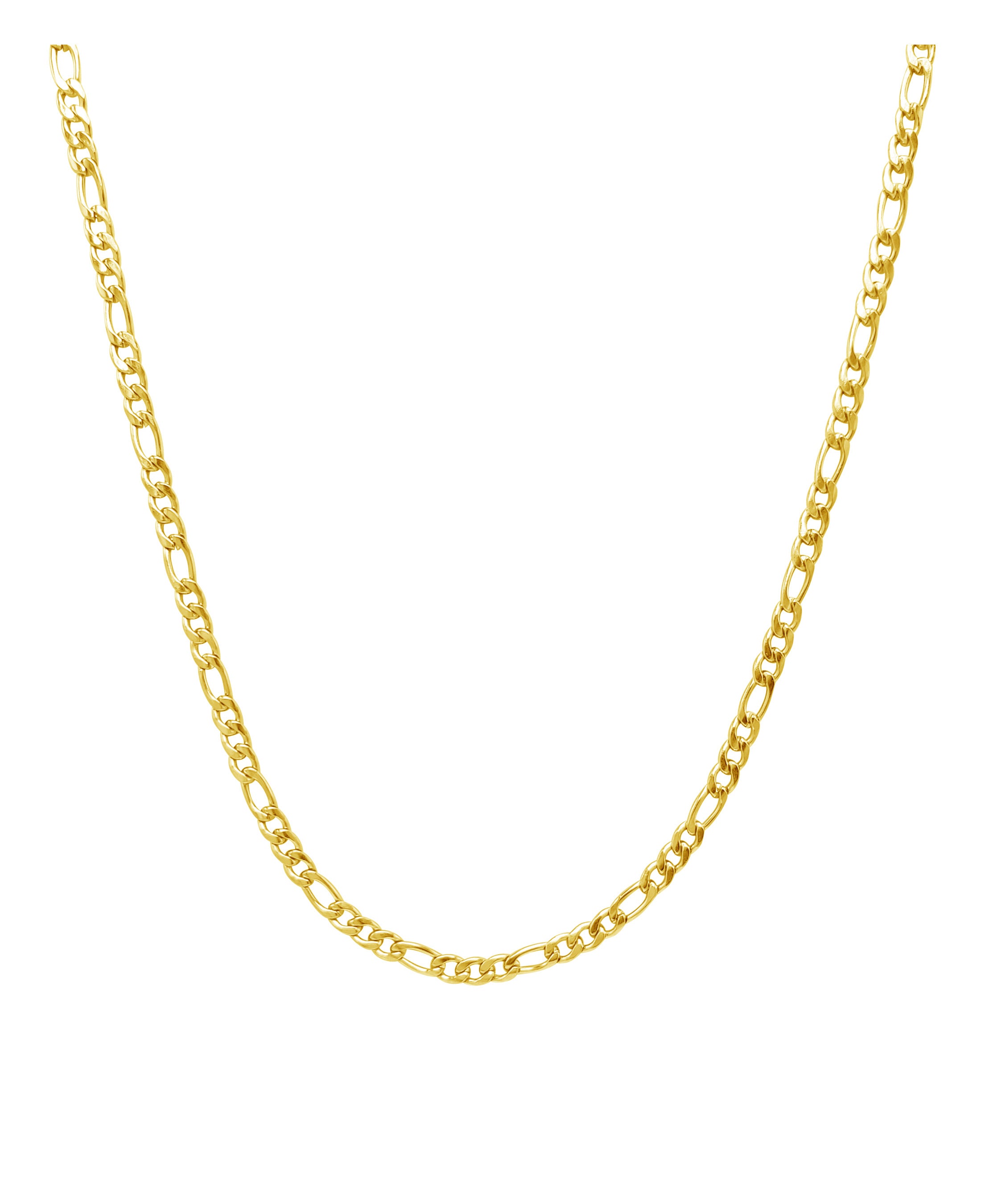 CHAINE EN ACIER DORE MAILLE FIGARO 4 MM 55 CM