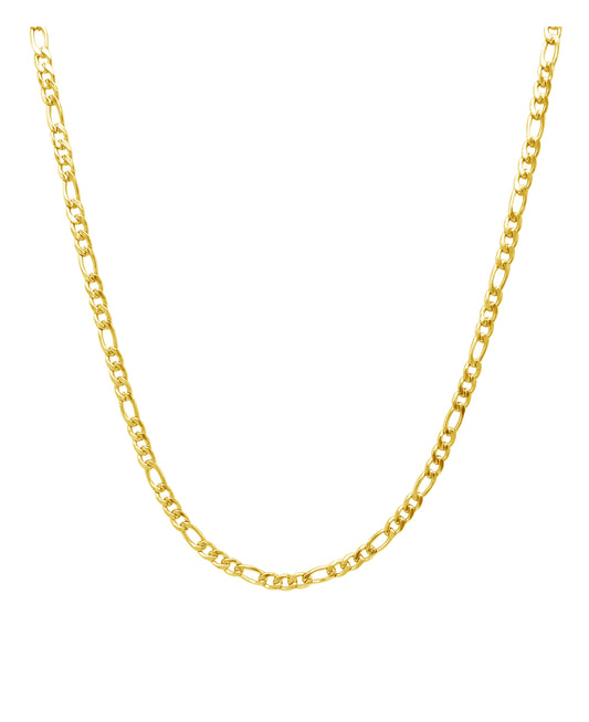 Gold-plated steel figaro link chain ​​4 mm 55 cm