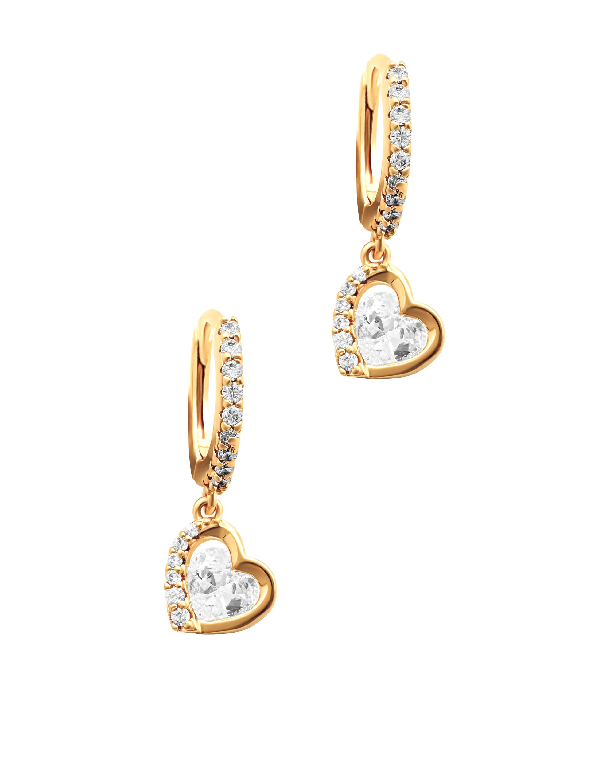 CREOLES EN PLAQUE OR COEUR PENDANT