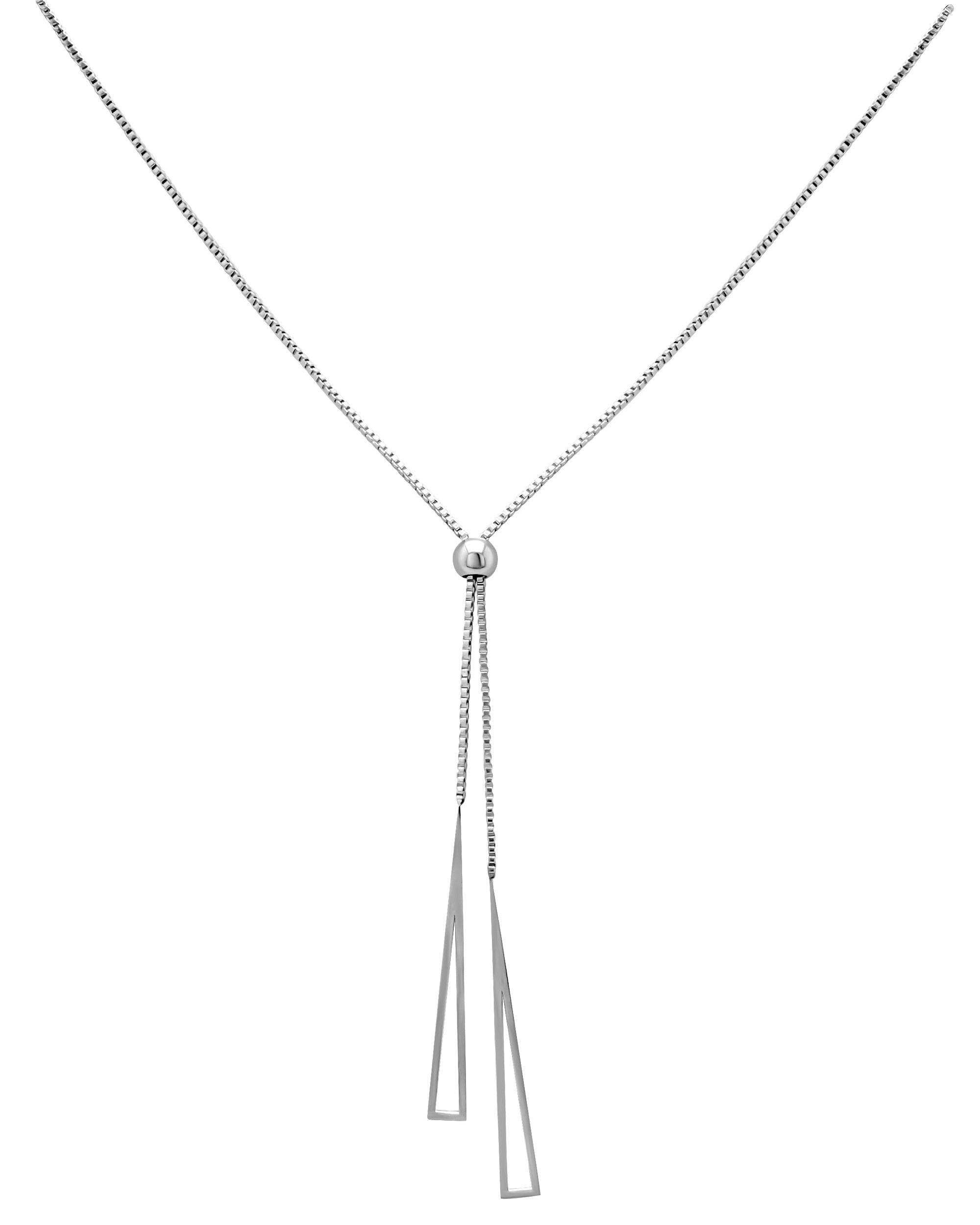 COLLIER EN ACIER MAILLE VENITIENNE 2 TRIANGLES ET BOULE