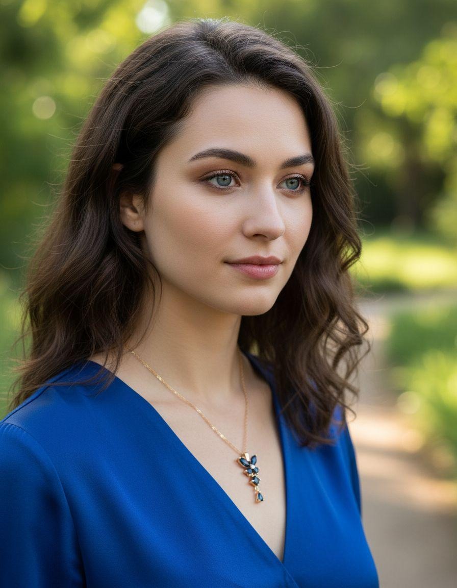 COLLIER EN ACIER PENDENTIF PAPILLON  AVEC PIERRES BLEU SAPHIR