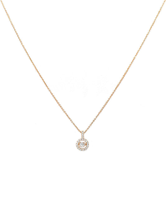 Collier en plaqué or pendentif rond et barre avec pierres