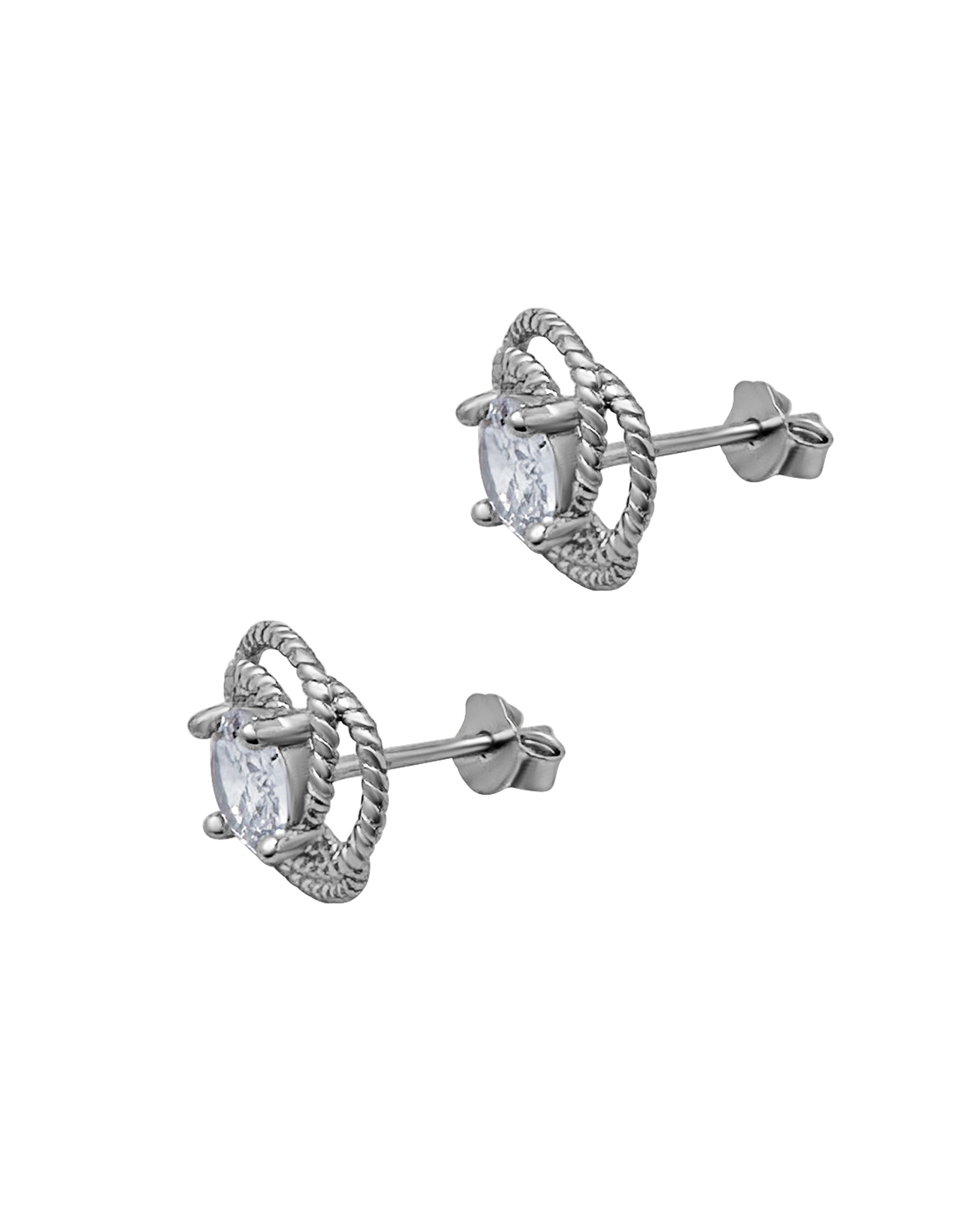 BOUCLES D'OREILLE ARGENT AVEC GROS SOLITAIRE