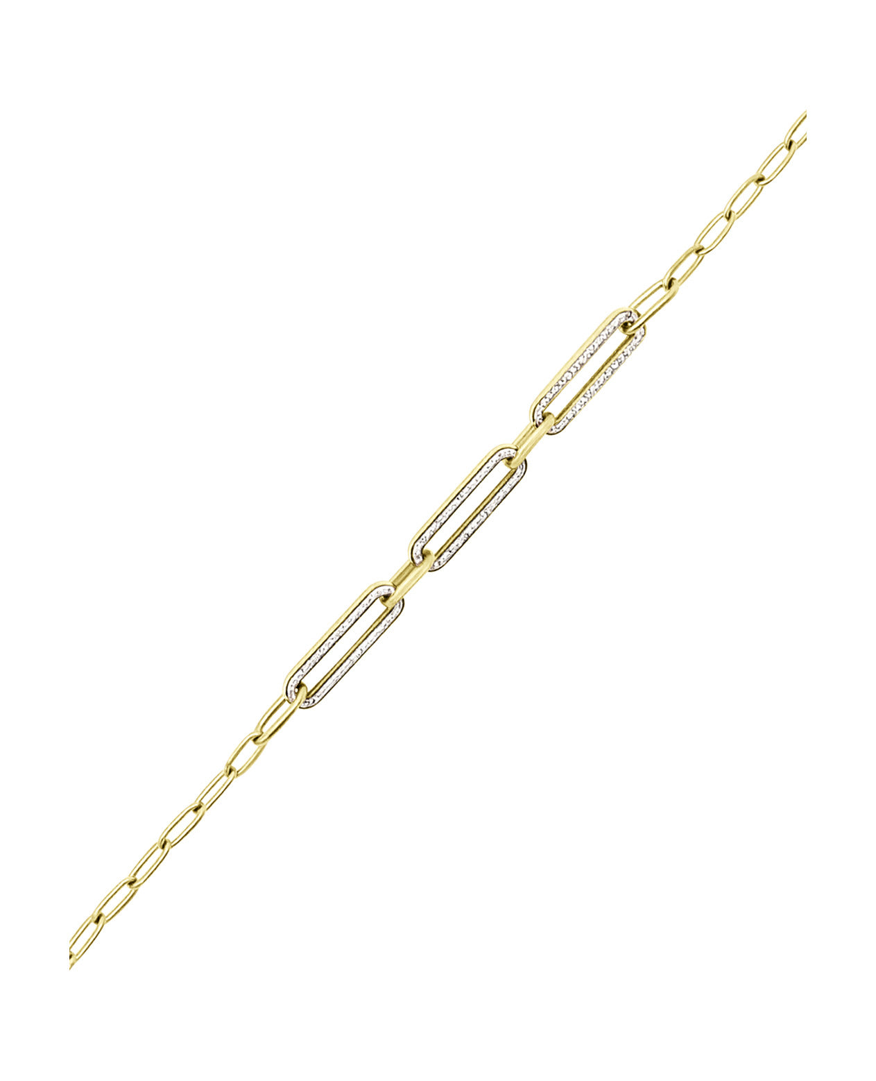 BRACELET EN ACIER DORE AVEC RECTANGLE ET STRASS