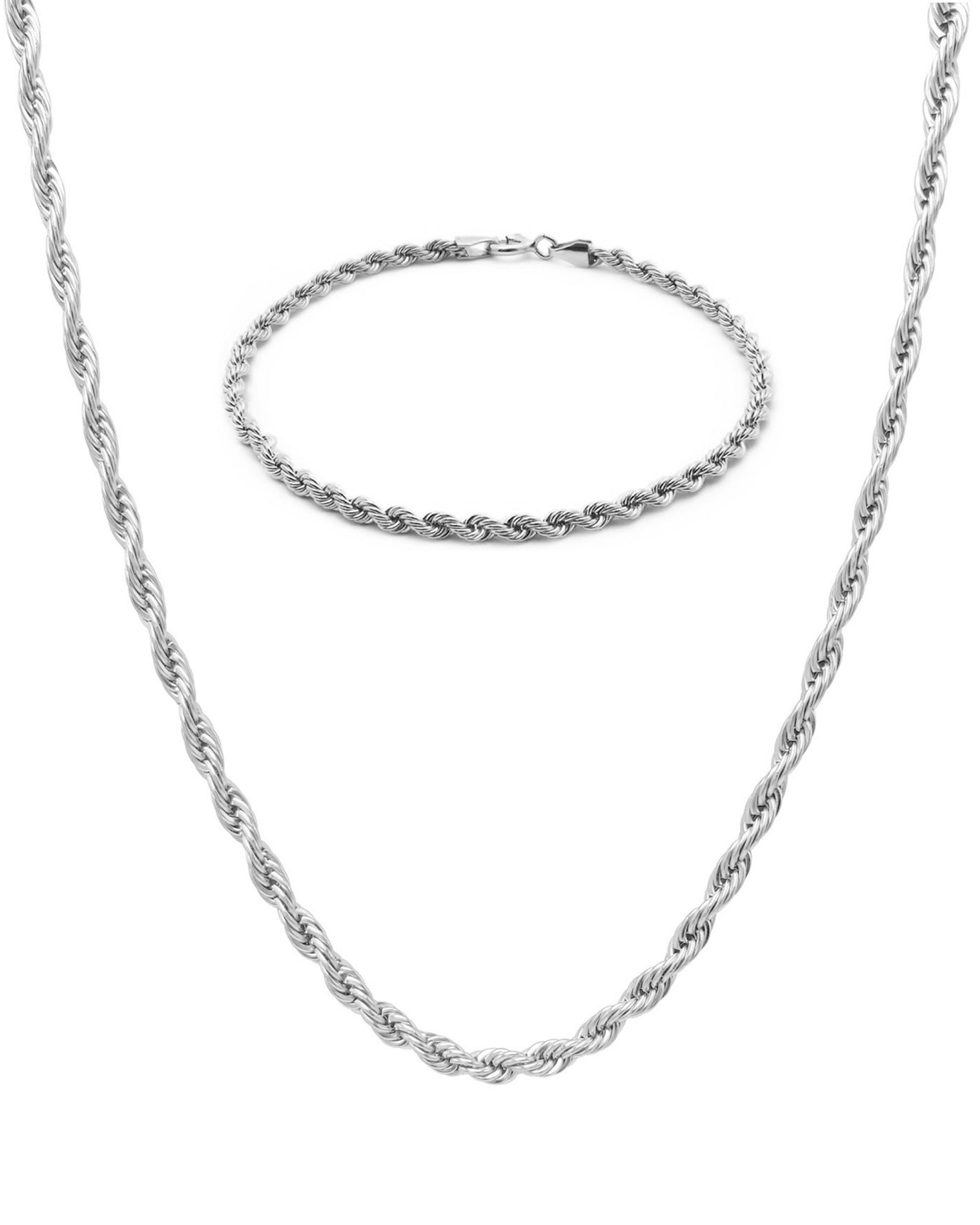 PARURE EN ACIER MAILLE CORDE 2 MM