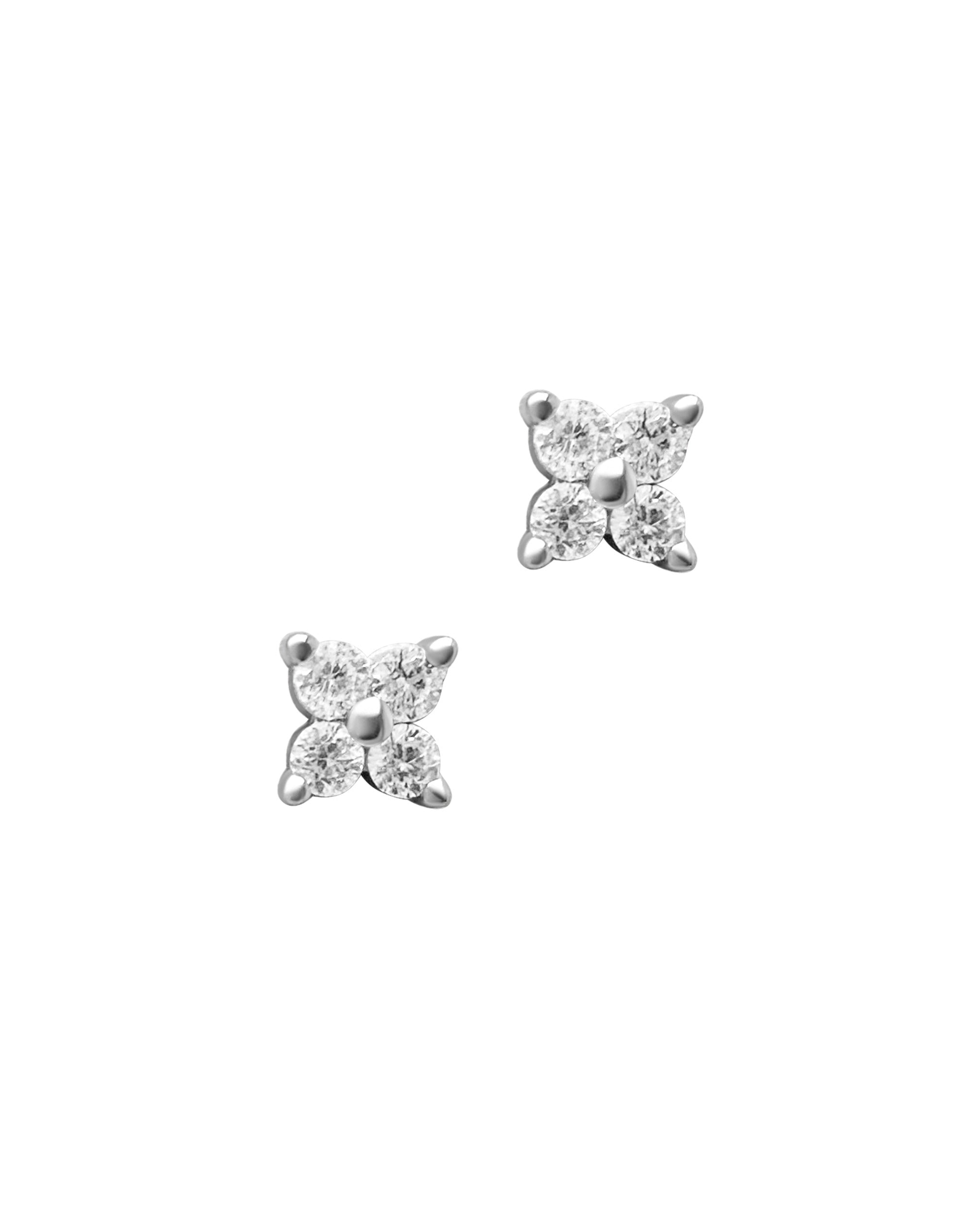 BOUCLES D'OREILLES EN ARGENT FLEUR AVEC PIERRES