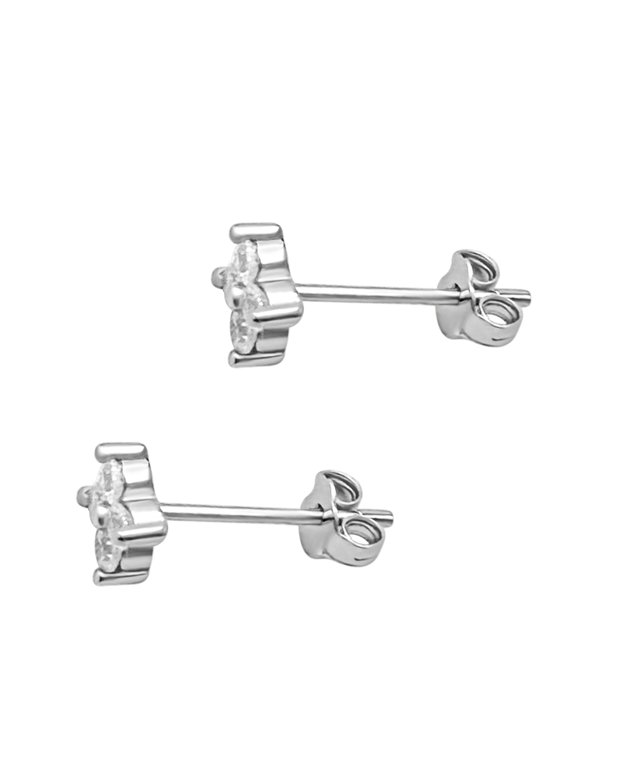 BOUCLES D'OREILLES EN ARGENT FLEUR AVEC PIERRES