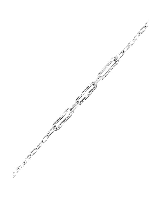 Bracelet en acier avec rectangle et strass