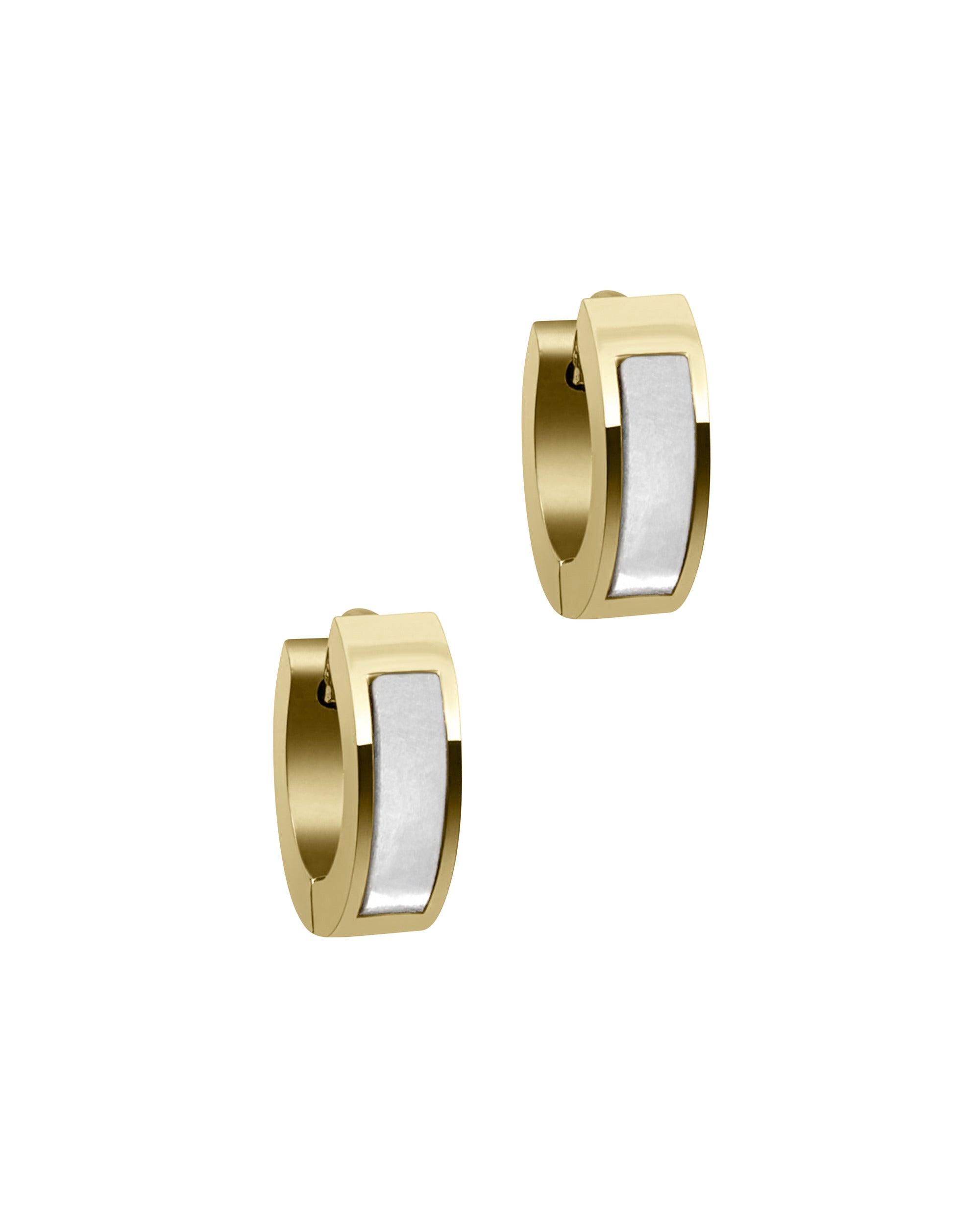 CREOLES EN ACIER DORE AVEC NACRE