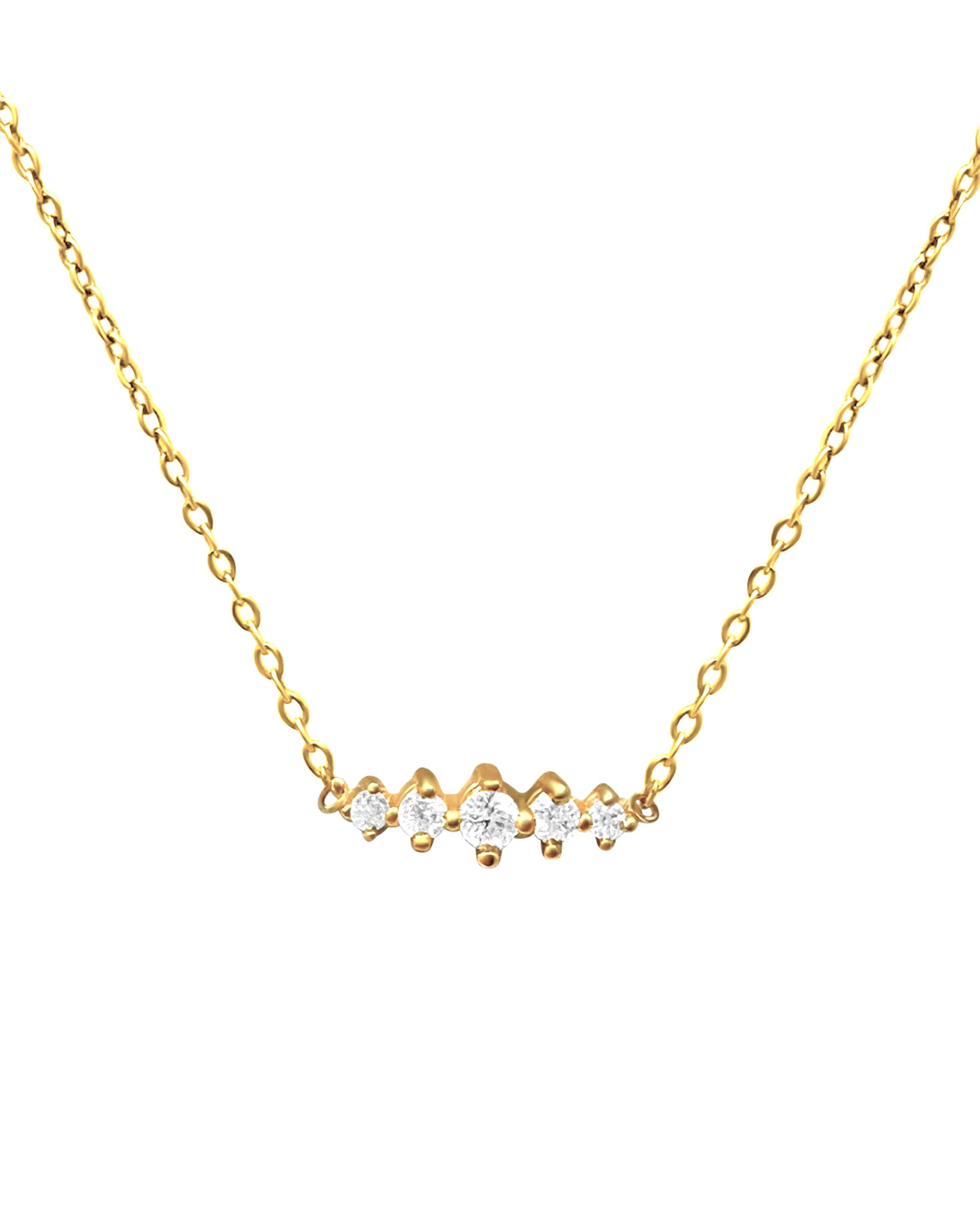 COLLIER EN PLAQUE OR AVEC 5 ZIRCONIUM