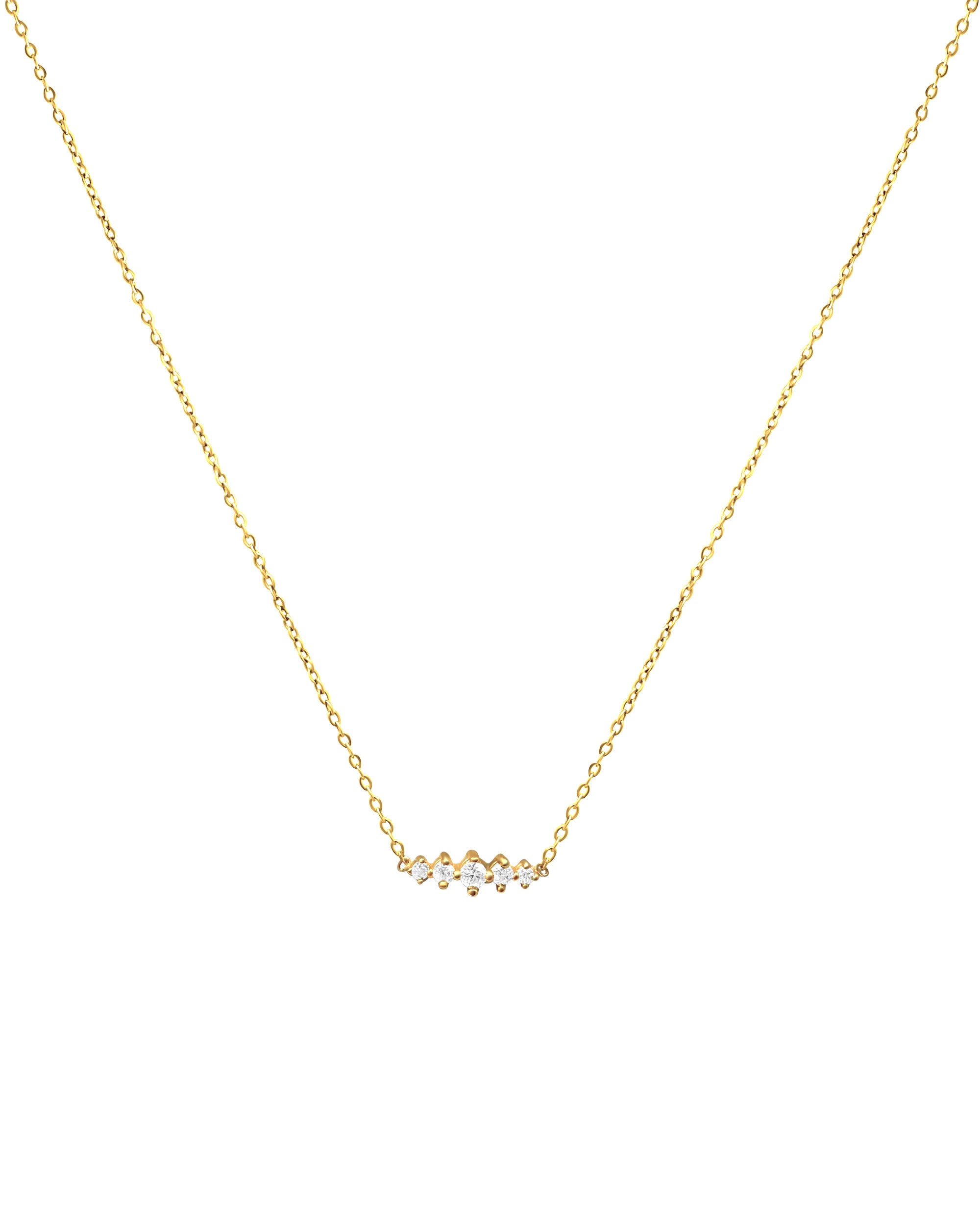 COLLIER EN PLAQUE OR AVEC 5 ZIRCONIUM