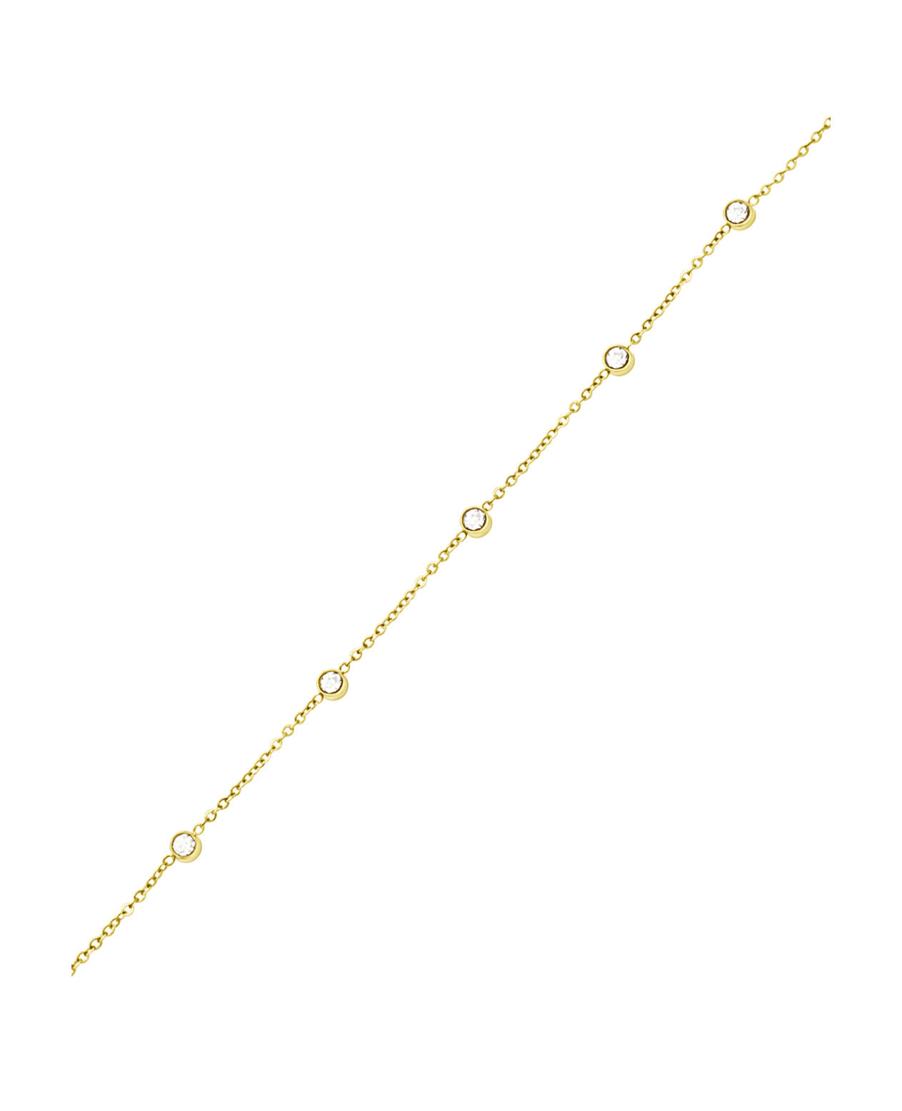 BRACELET EN ACIER DORE AVEC RONDS EN STRASS