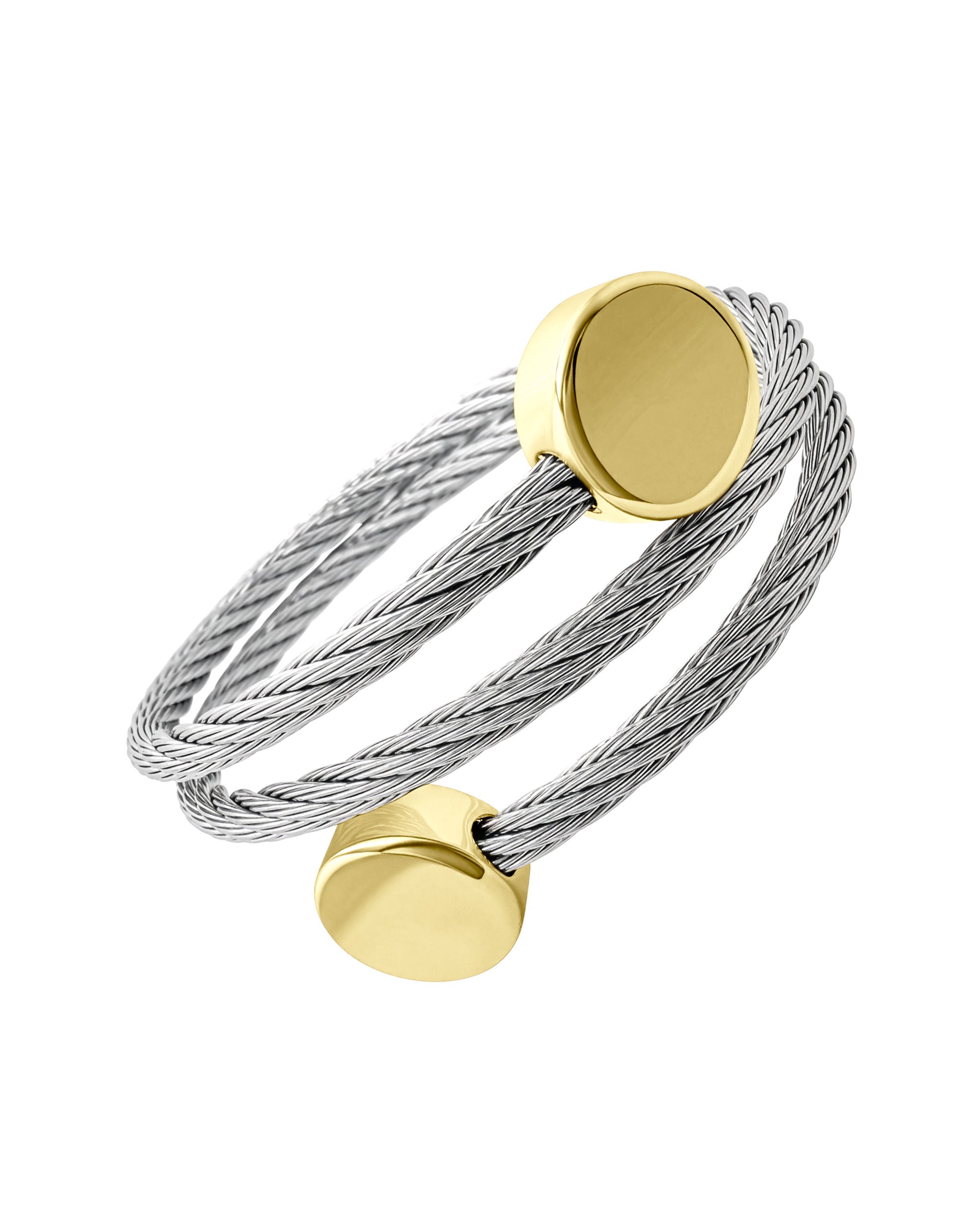 BRACELET EN ACIER RIGIDE DOUBLE CABLE