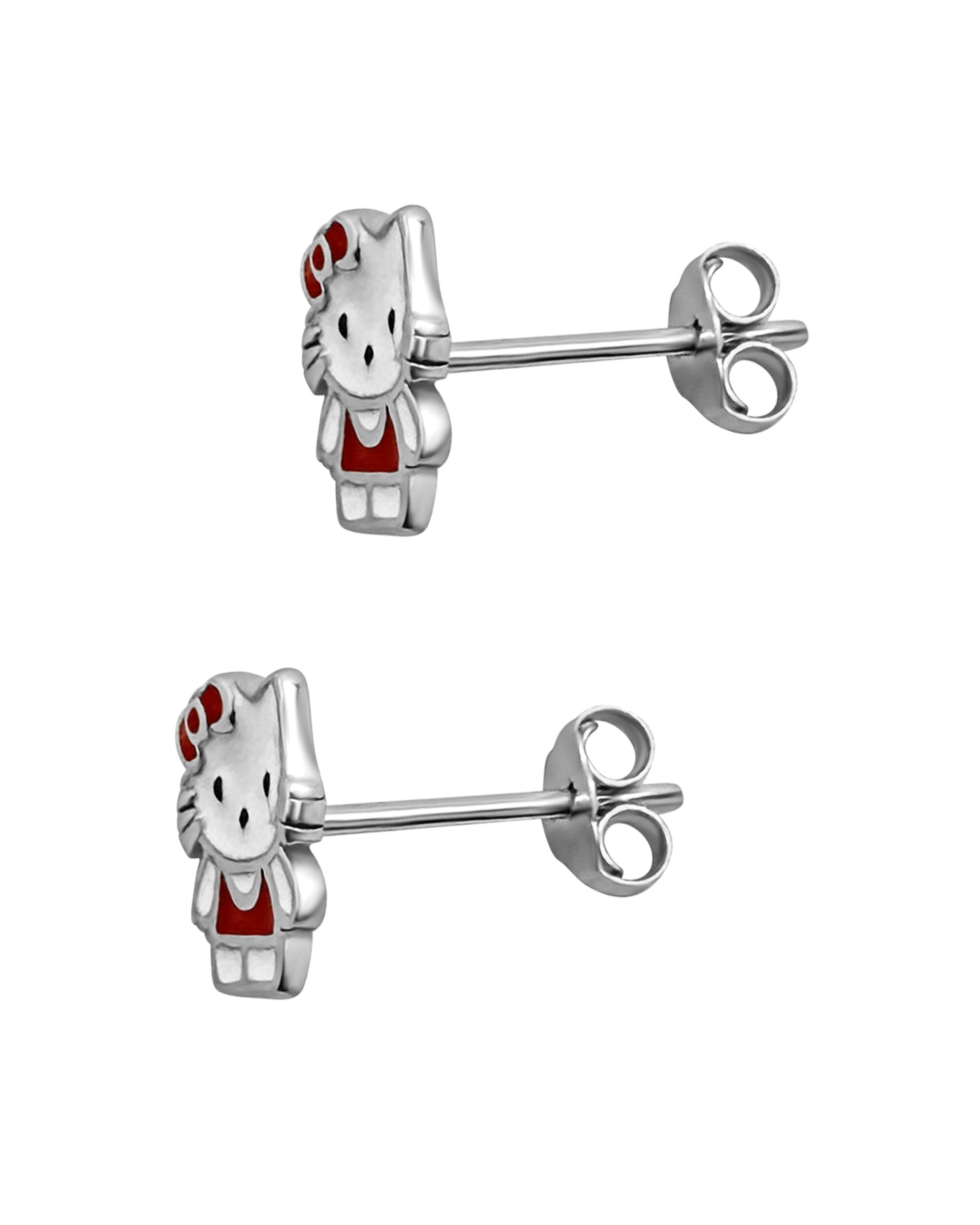 BOUCLES D'OREILLES ENFANT EN ARGENT HELLO KITTY