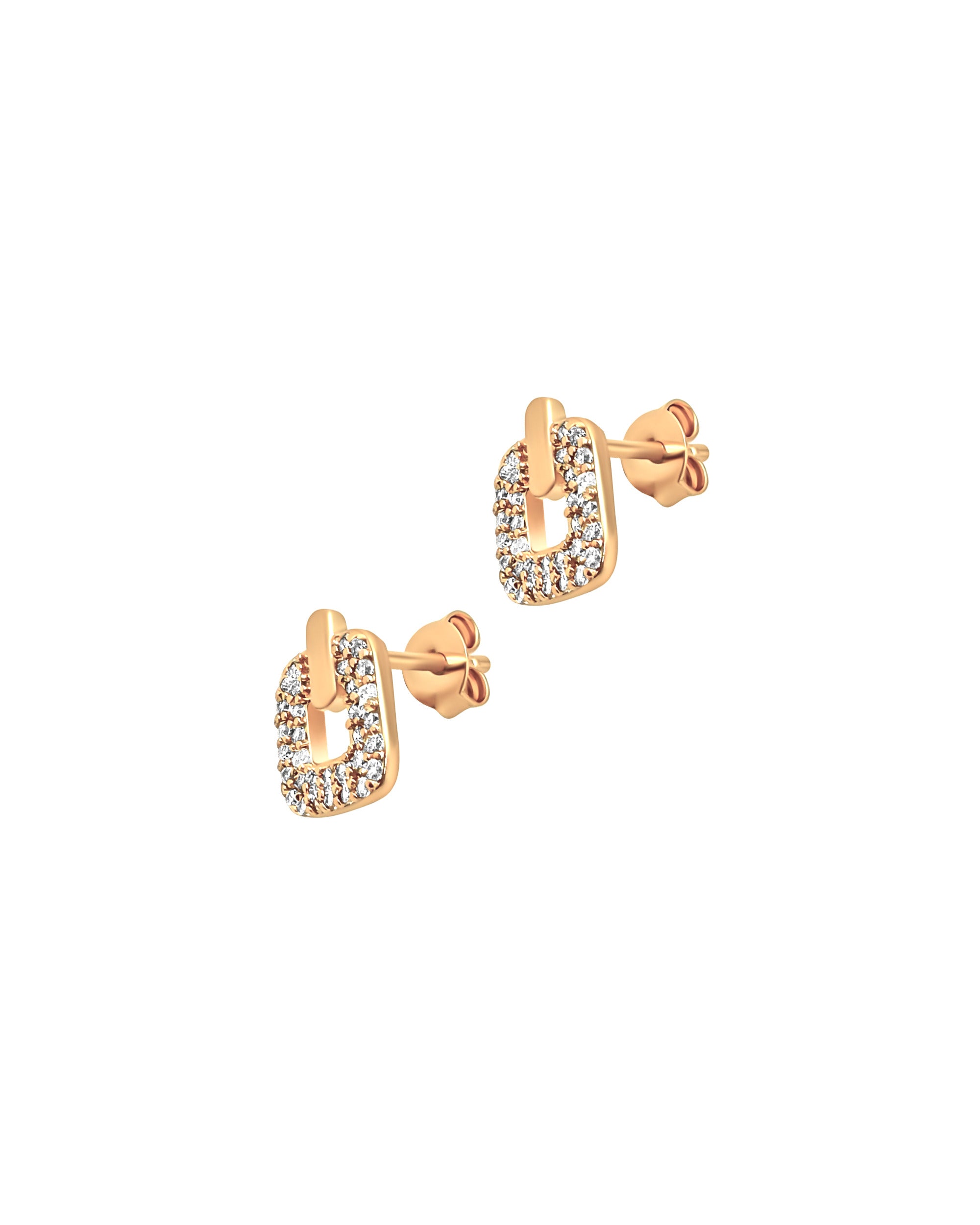 BOUCLES D'OREILLES CARREES AVEC ZIRCONIUM