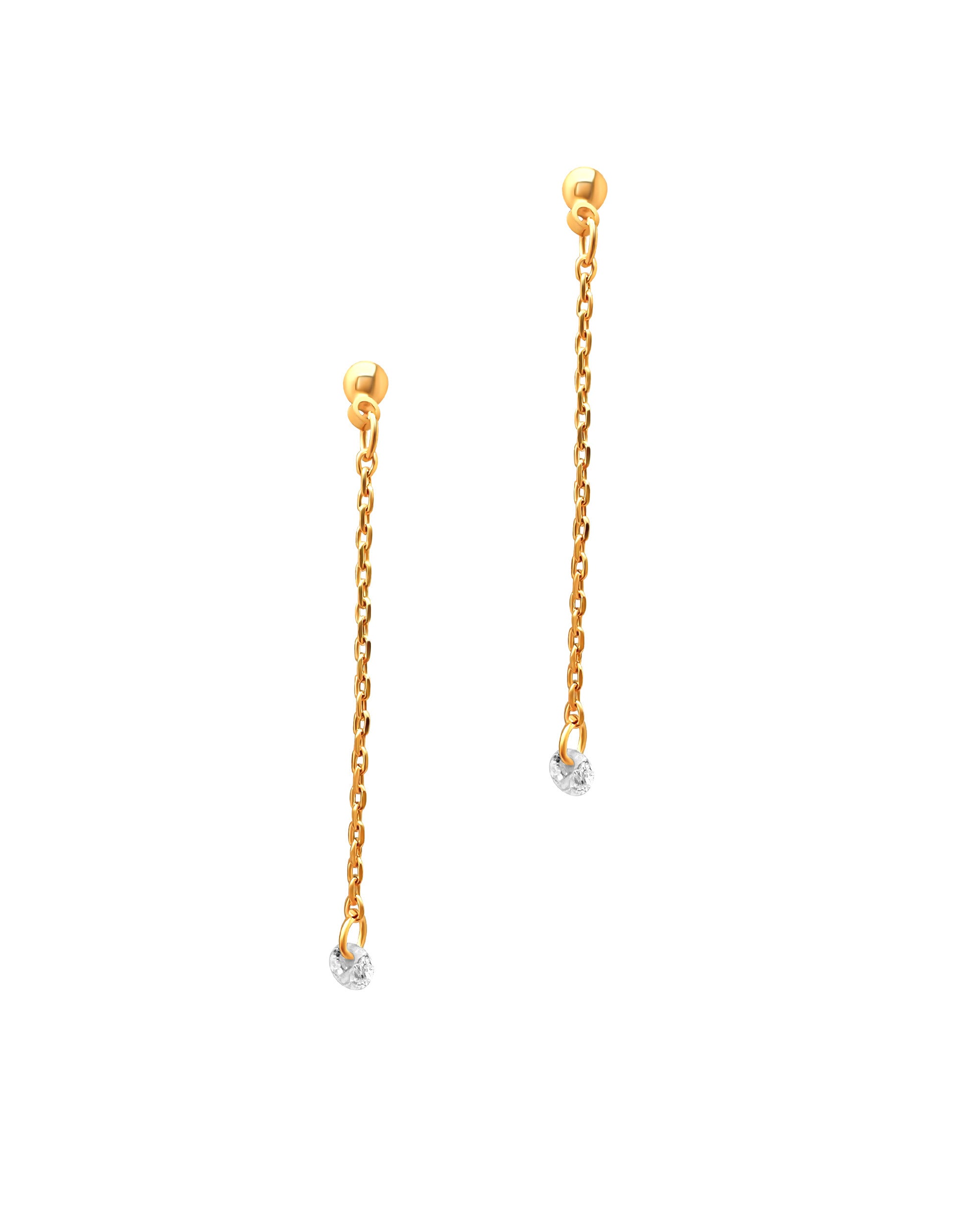 BOUCLES D'OREILLES EN PLAQUE OR PENDANT AVEC ZIRCONIUM