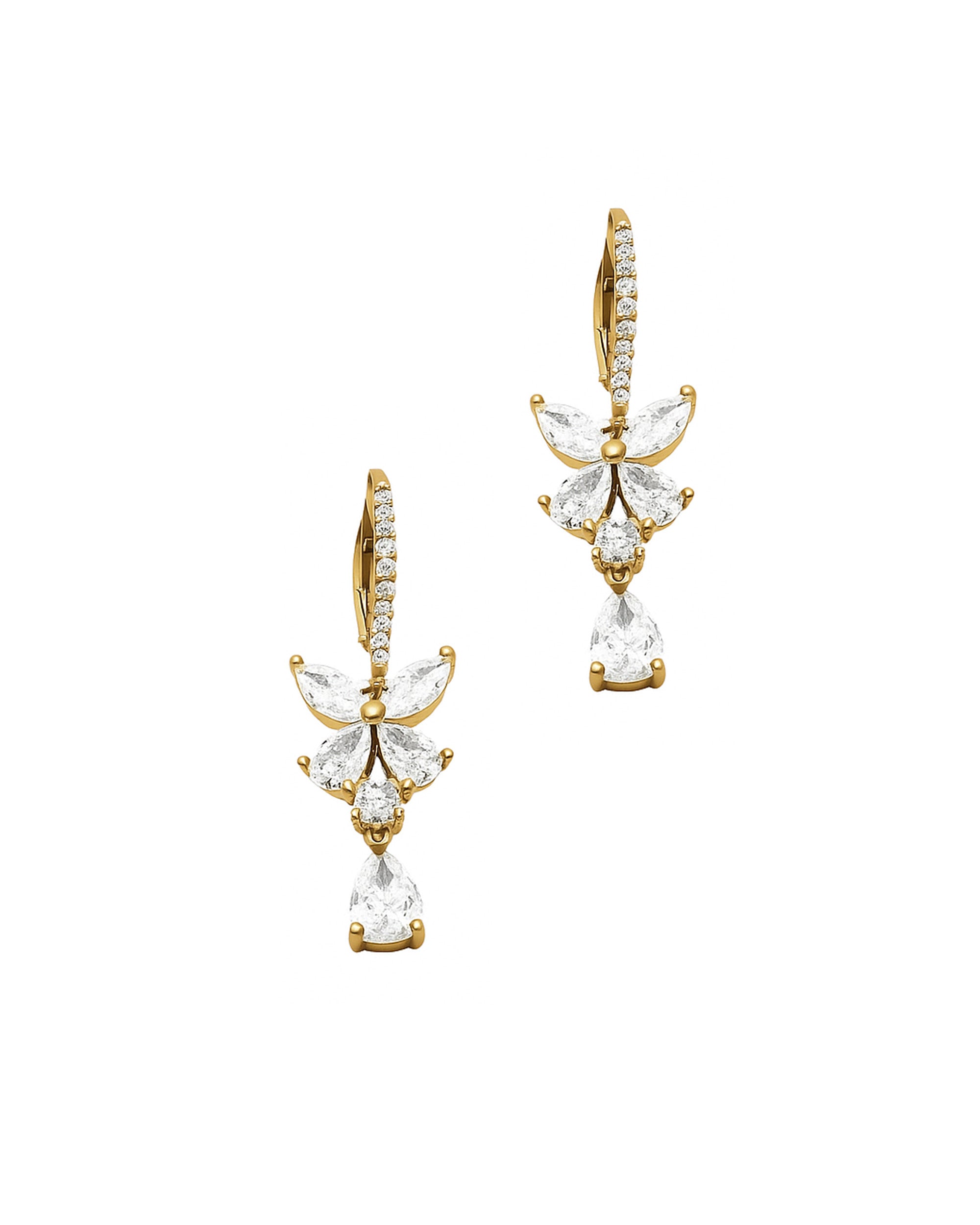 DORMEUSE EN PLAQUE OR PAPILLON ZIRCONIUM