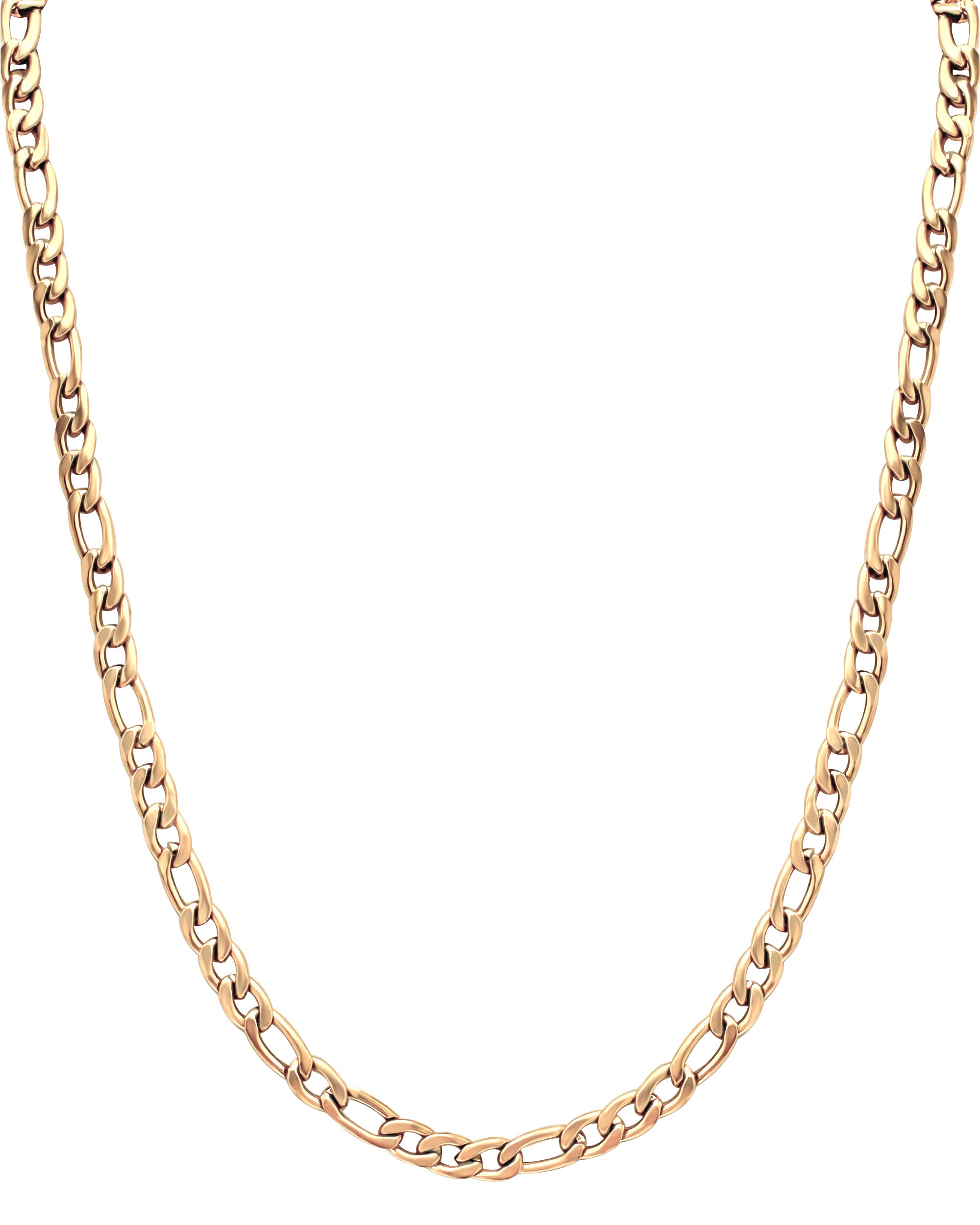 CHAINE EN ACIER DORE MAILLE FIGARO 55CM